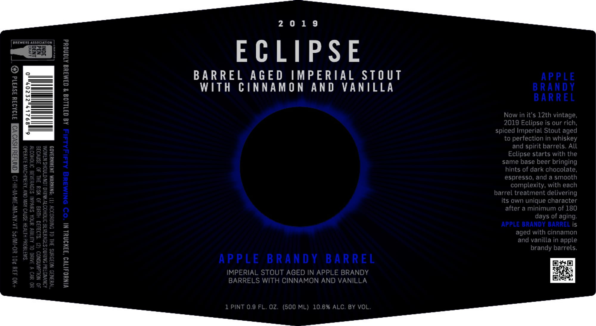 Eclipse by FiftyFifty Brewing Co. - beer label