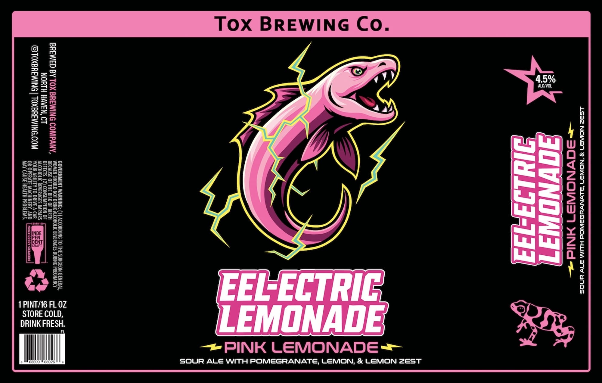 Eel-Electric Lemonade by Tox Brewing Co. - beer label
