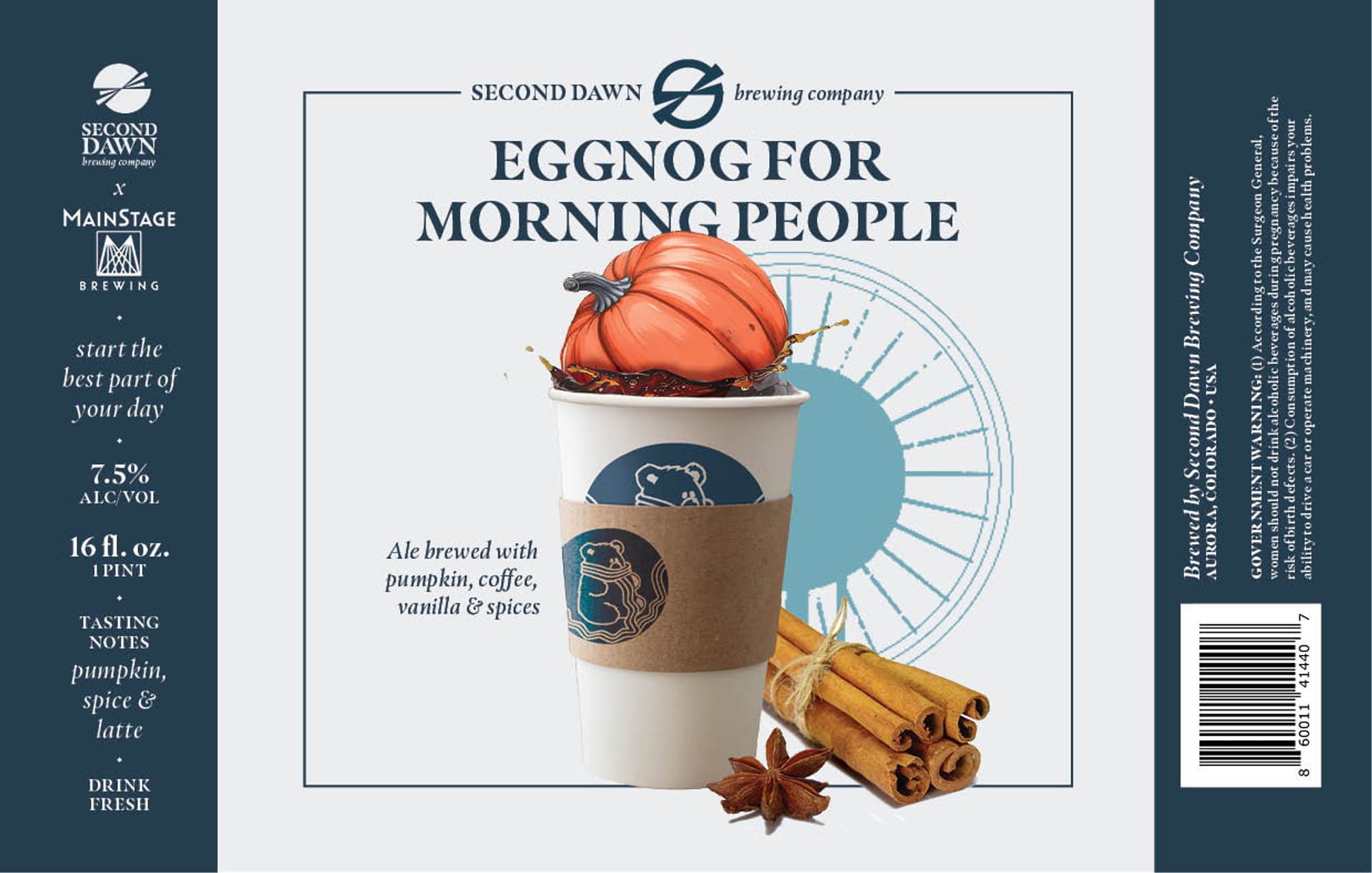 Eggnog for Morning People by Second Dawn Brewing Company - beer label