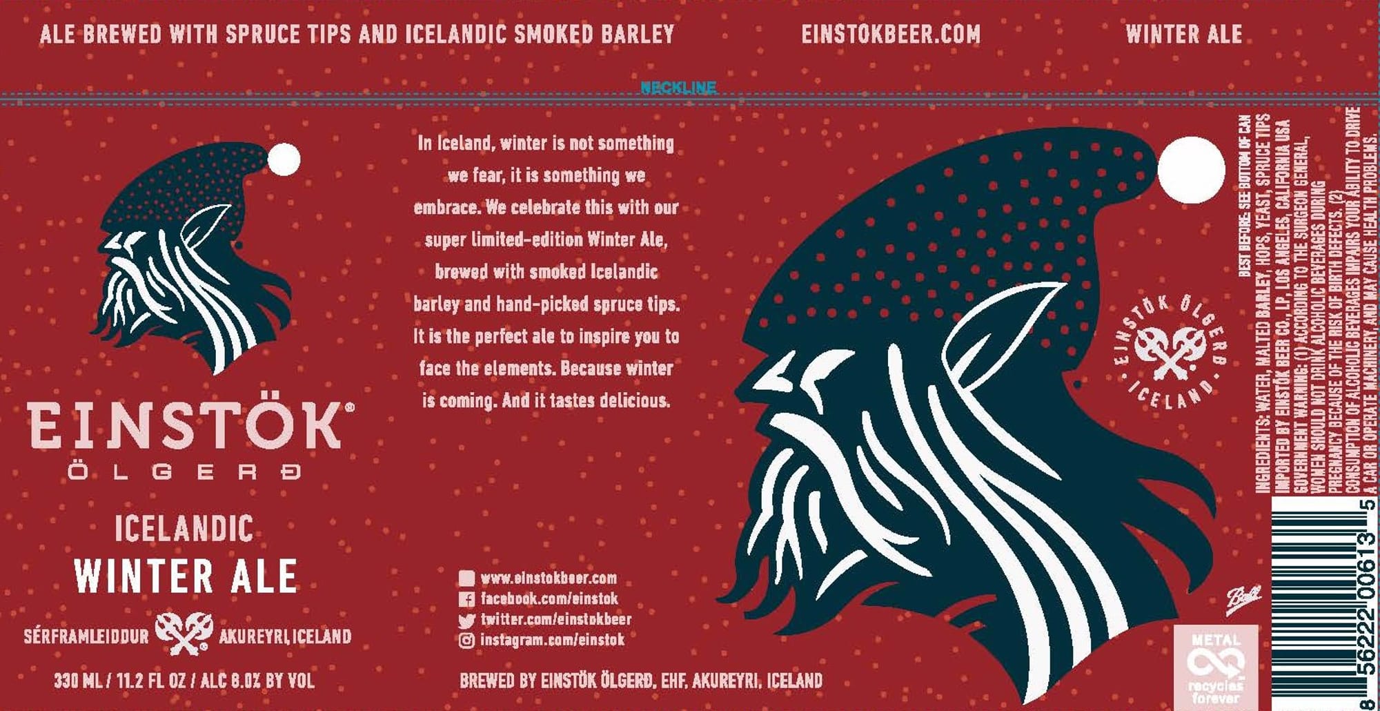 Einstök Winter Ale by Einstök Ölgerð - beer label