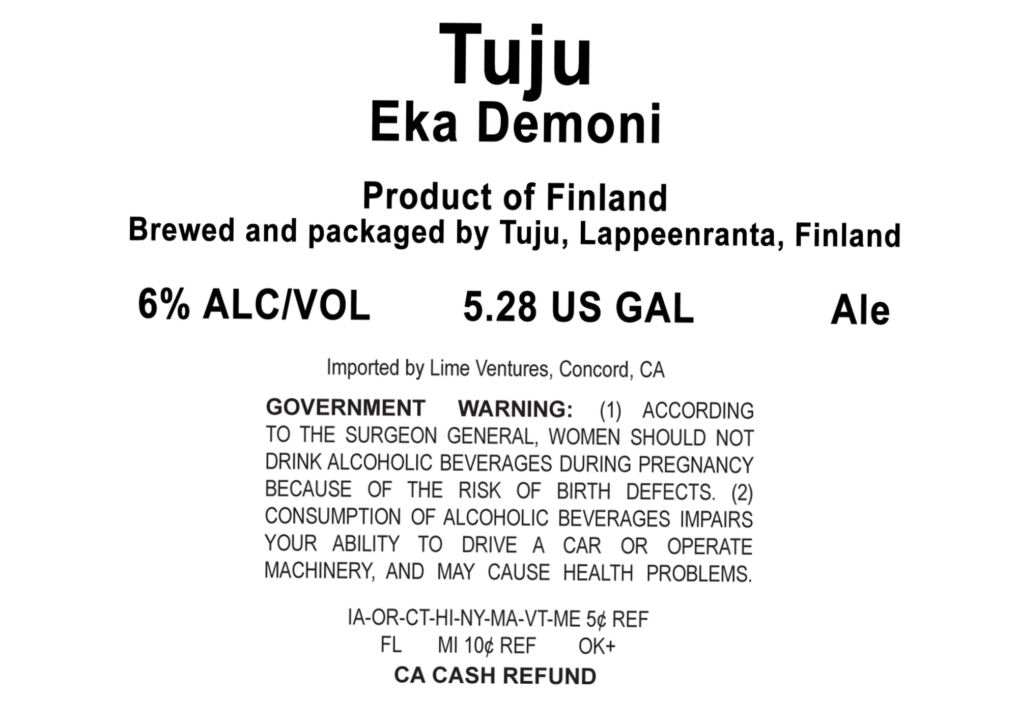 Eka Demoni by Tuju - beer label
