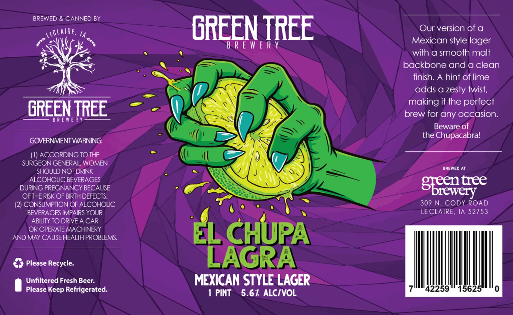 El Chupa Lagra by Green Tree Brewery - beer label