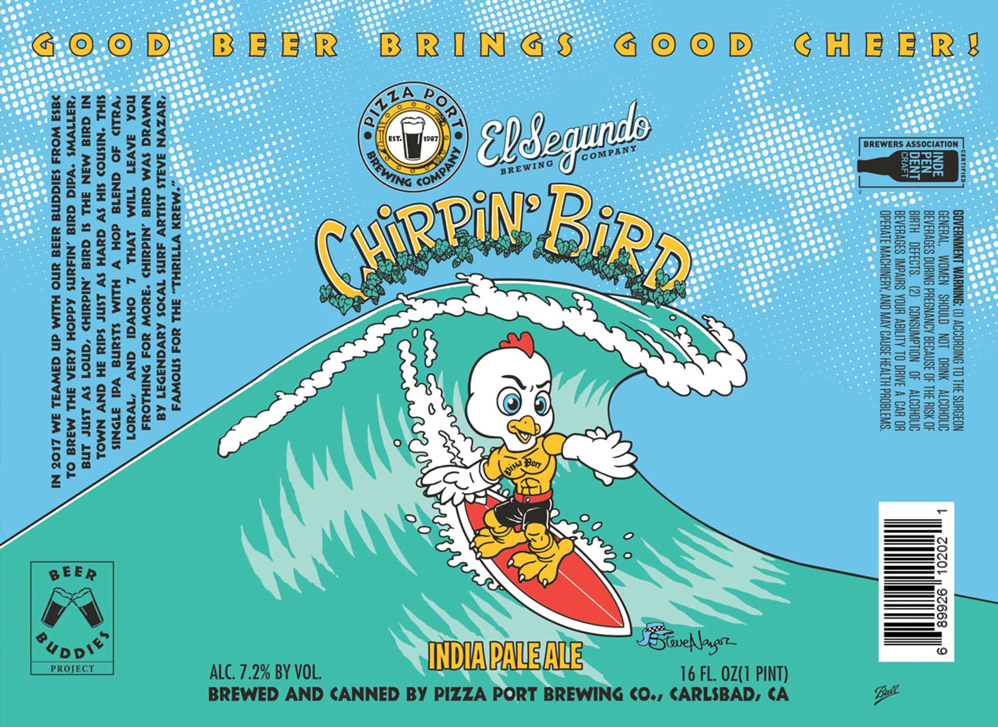 Chirpin' Bird by Pizza Port Brewing Co. - beer label