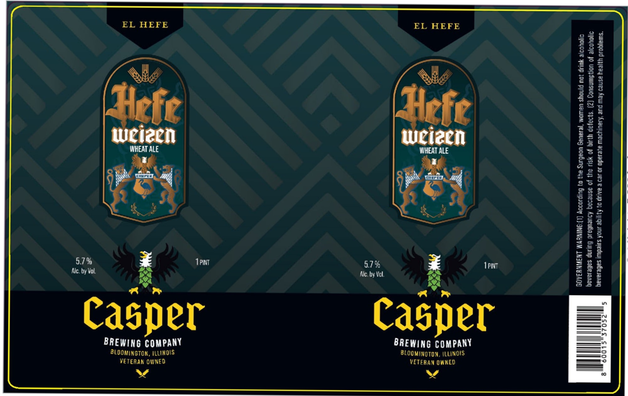 El Hefe by Casper Brewing Company - beer label