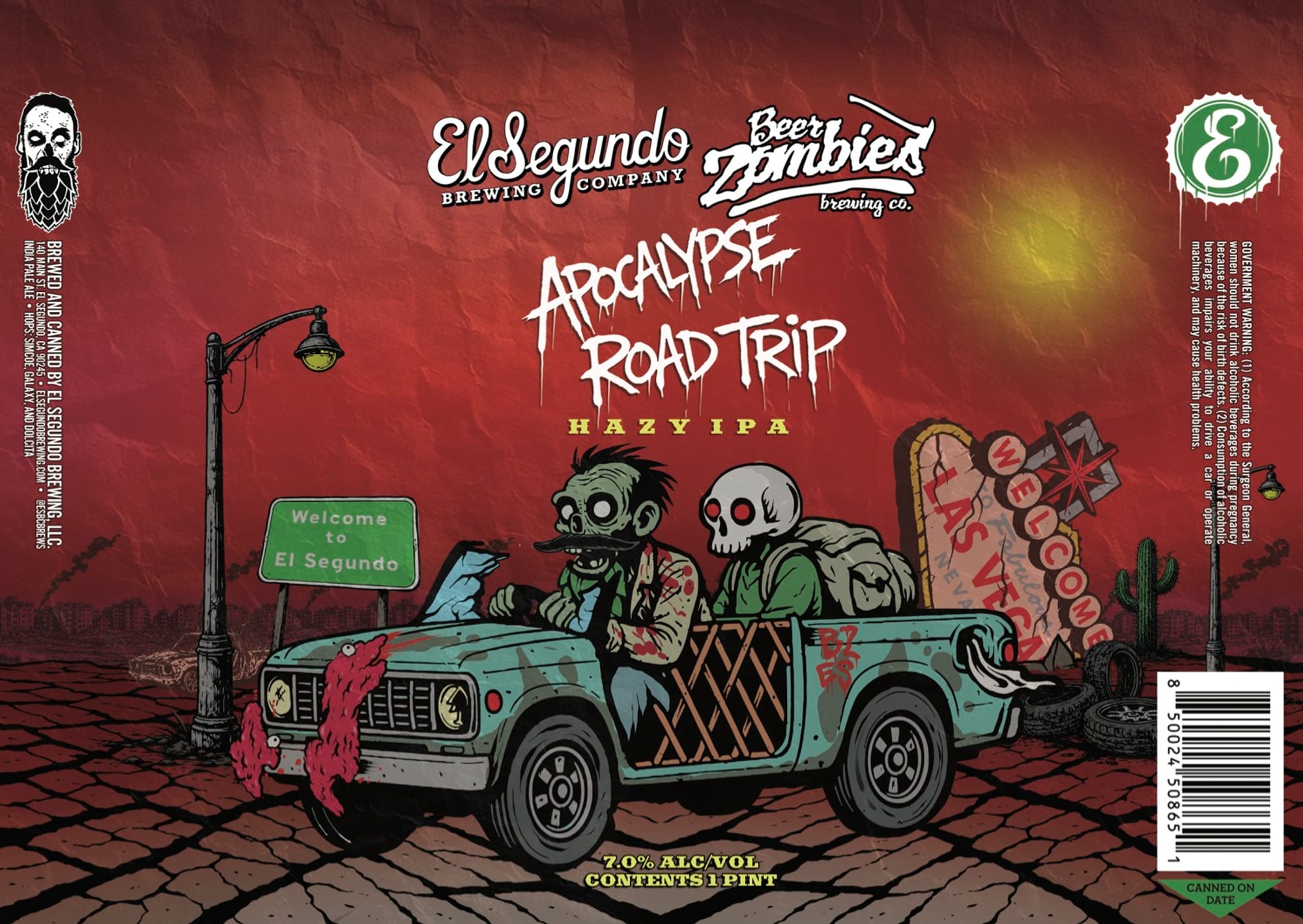 Apocalypse Road Trip by El Segundo Brewing Company - beer label