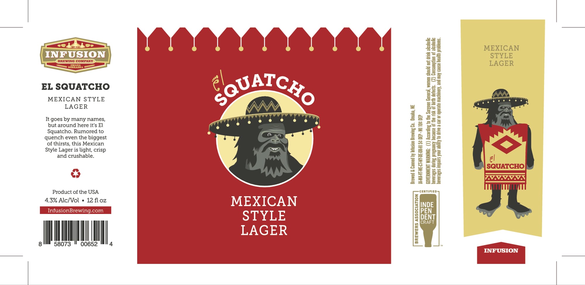 El Squatcho by Infusion Brewing Company - beer label