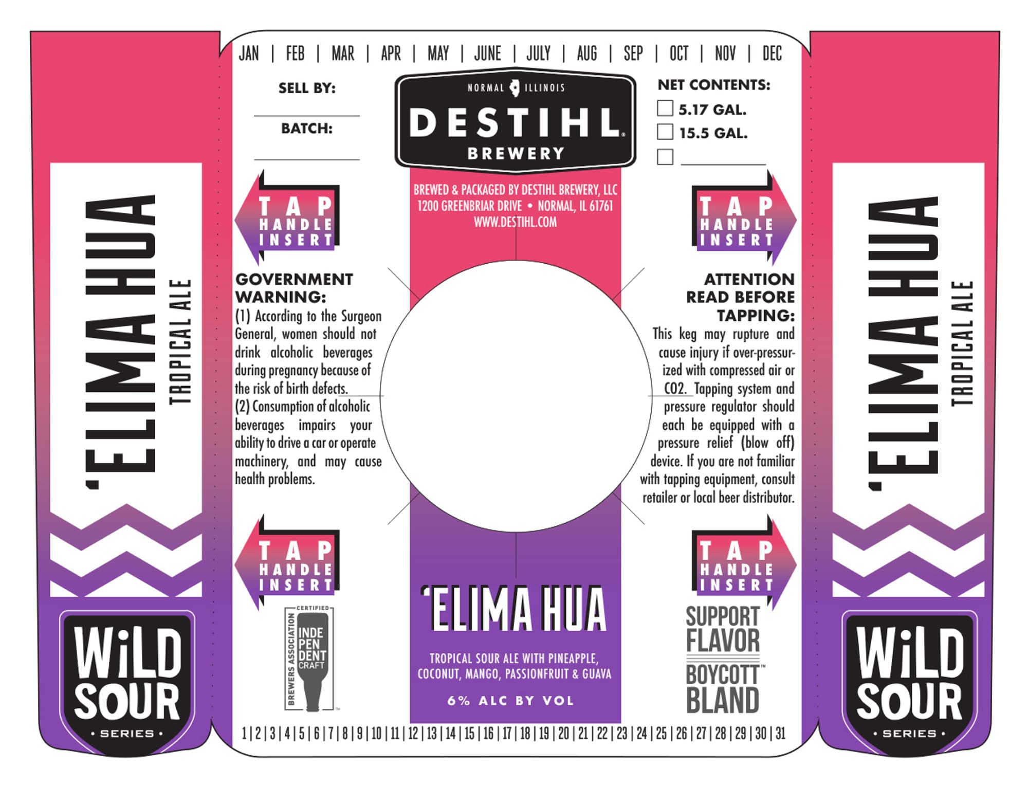 Elima Hua by Destihl Brewery - beer label