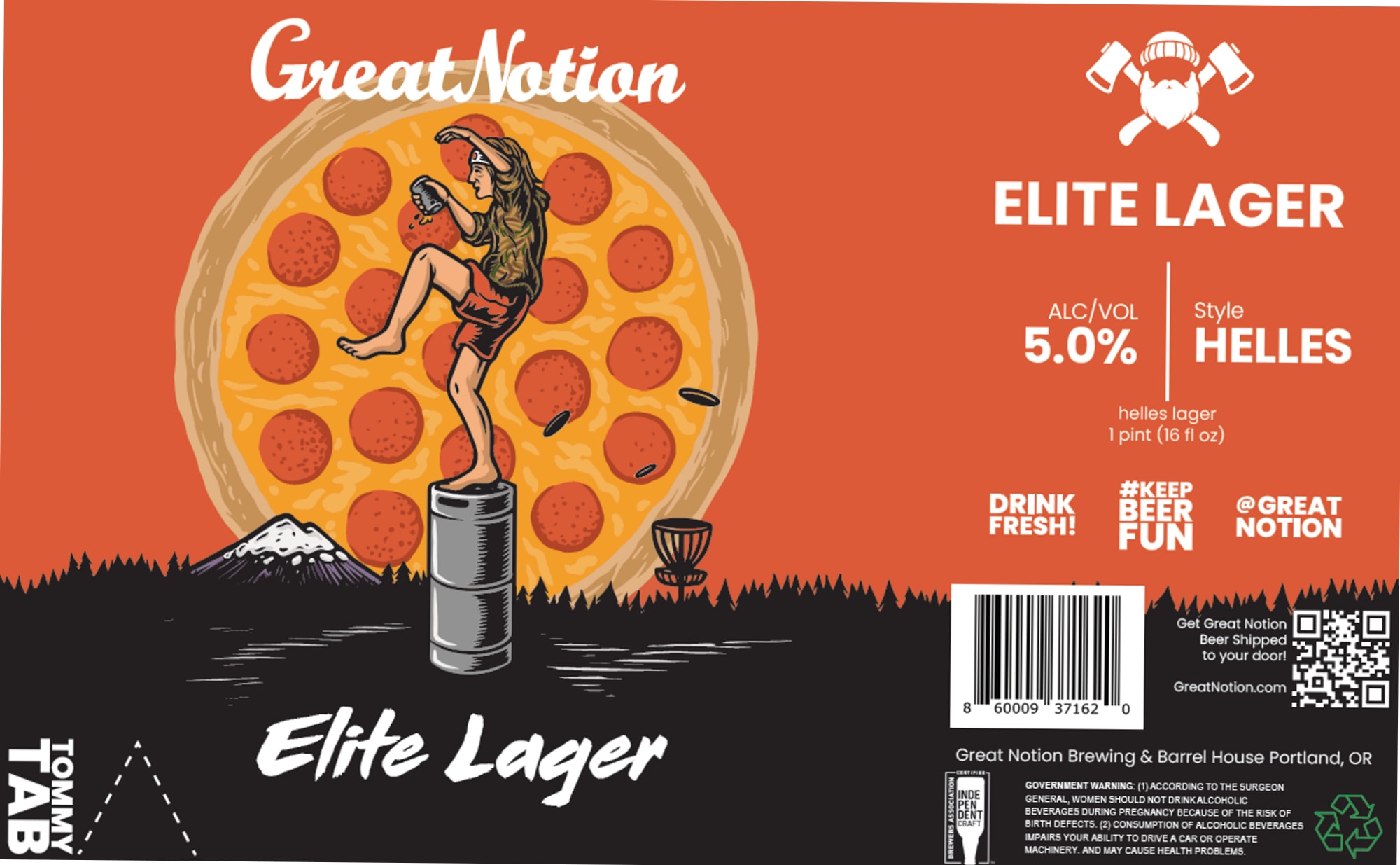 Elite Lager by Great Notion Brewing & Barrel House - beer label