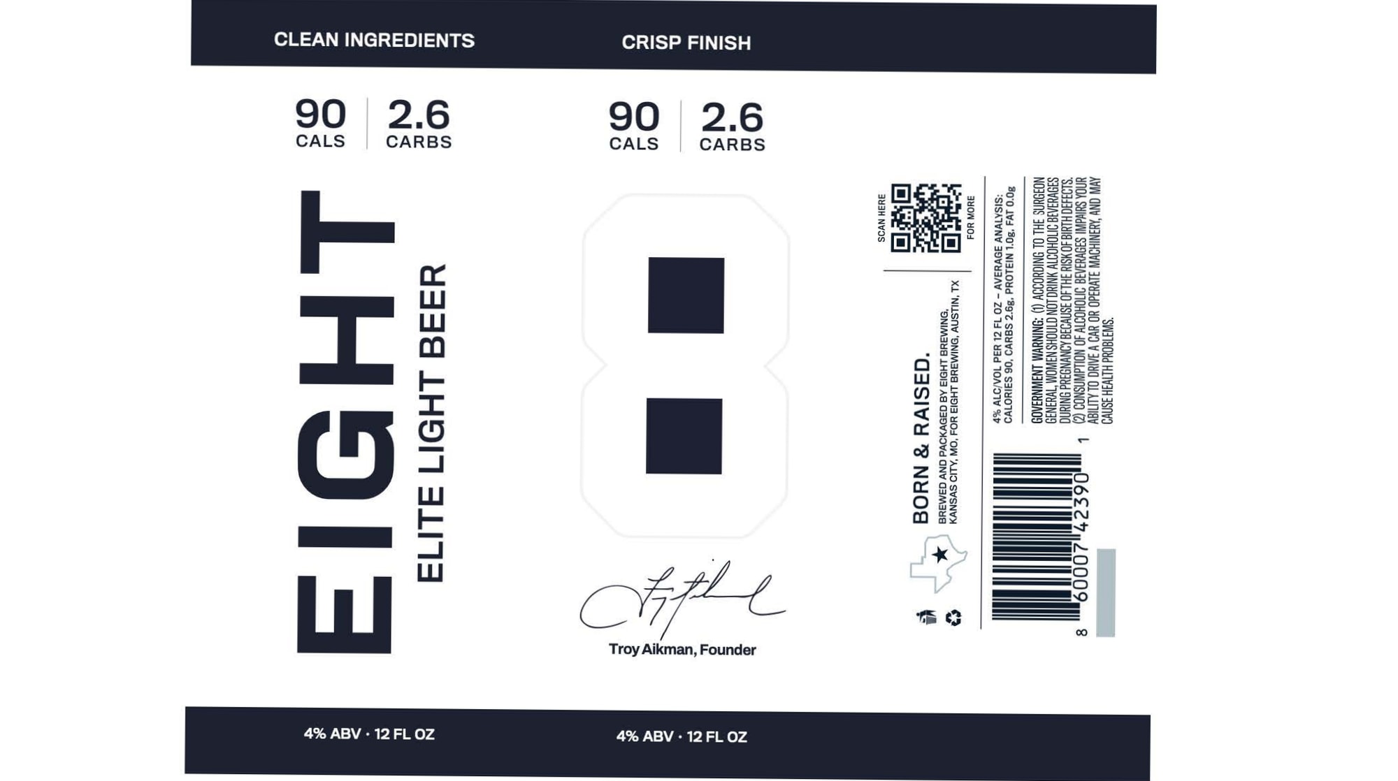 Elite Light Beer by Born & Raised - beer label