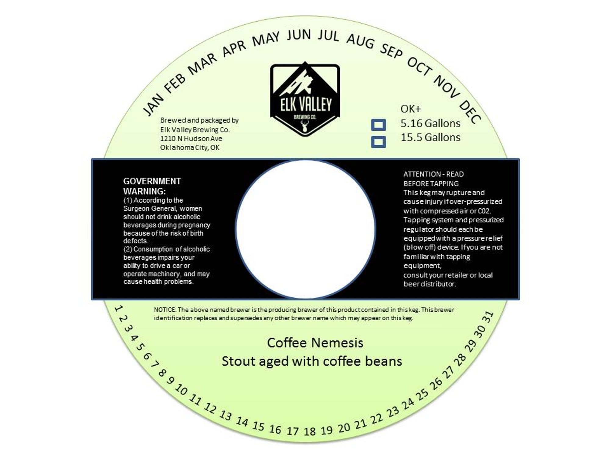 Coffee Nemesis by Elk Valley Brewing Co. - beer label