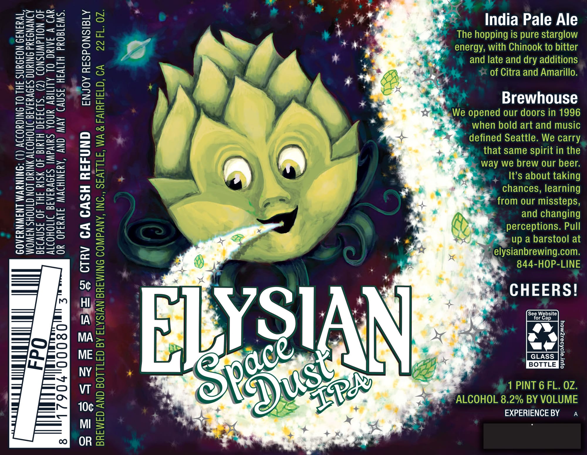 Space Dust IPA by Elysian Brewing - beer label