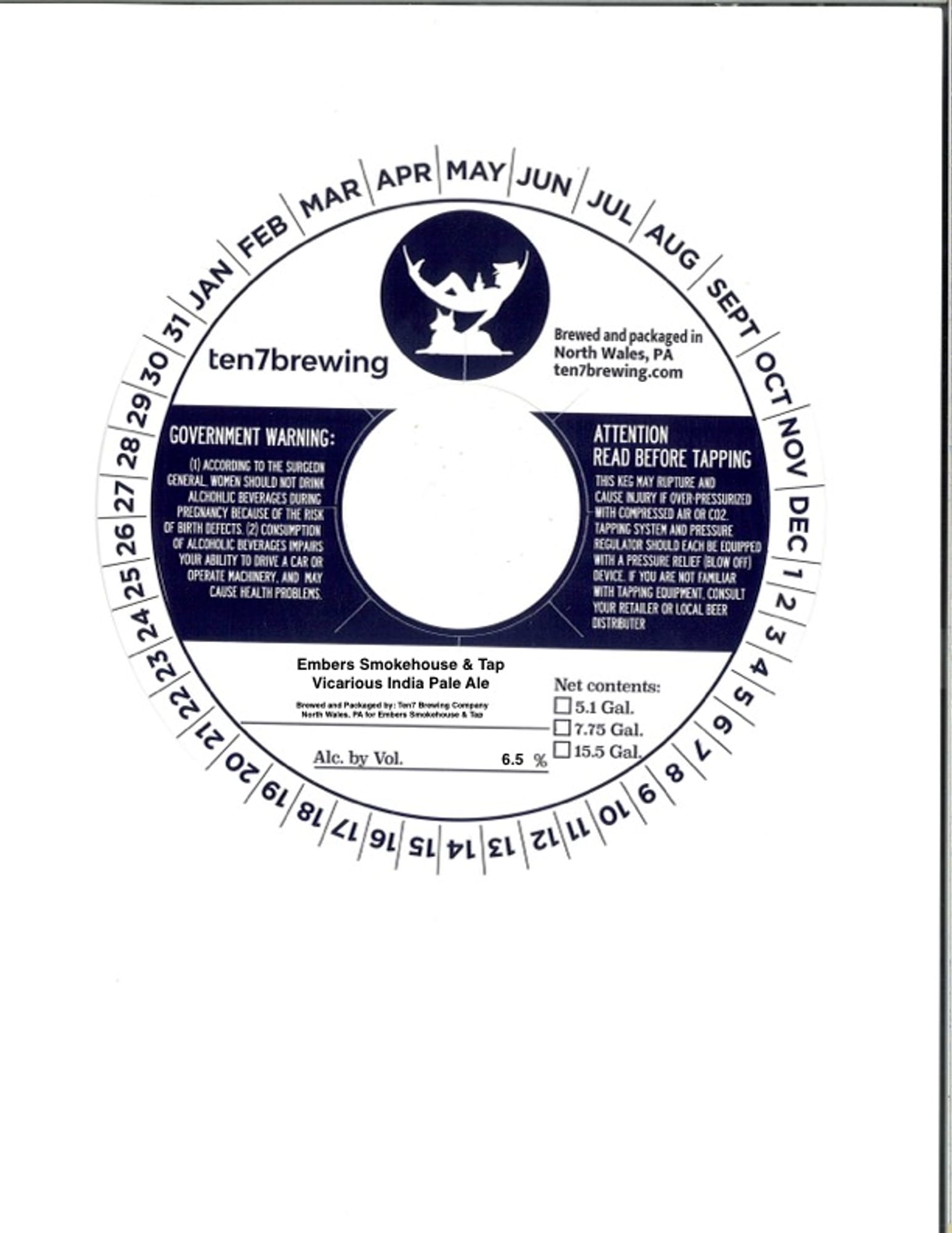 Embers Smokehouse & Tap by Ten7 Brewing Company - beer label