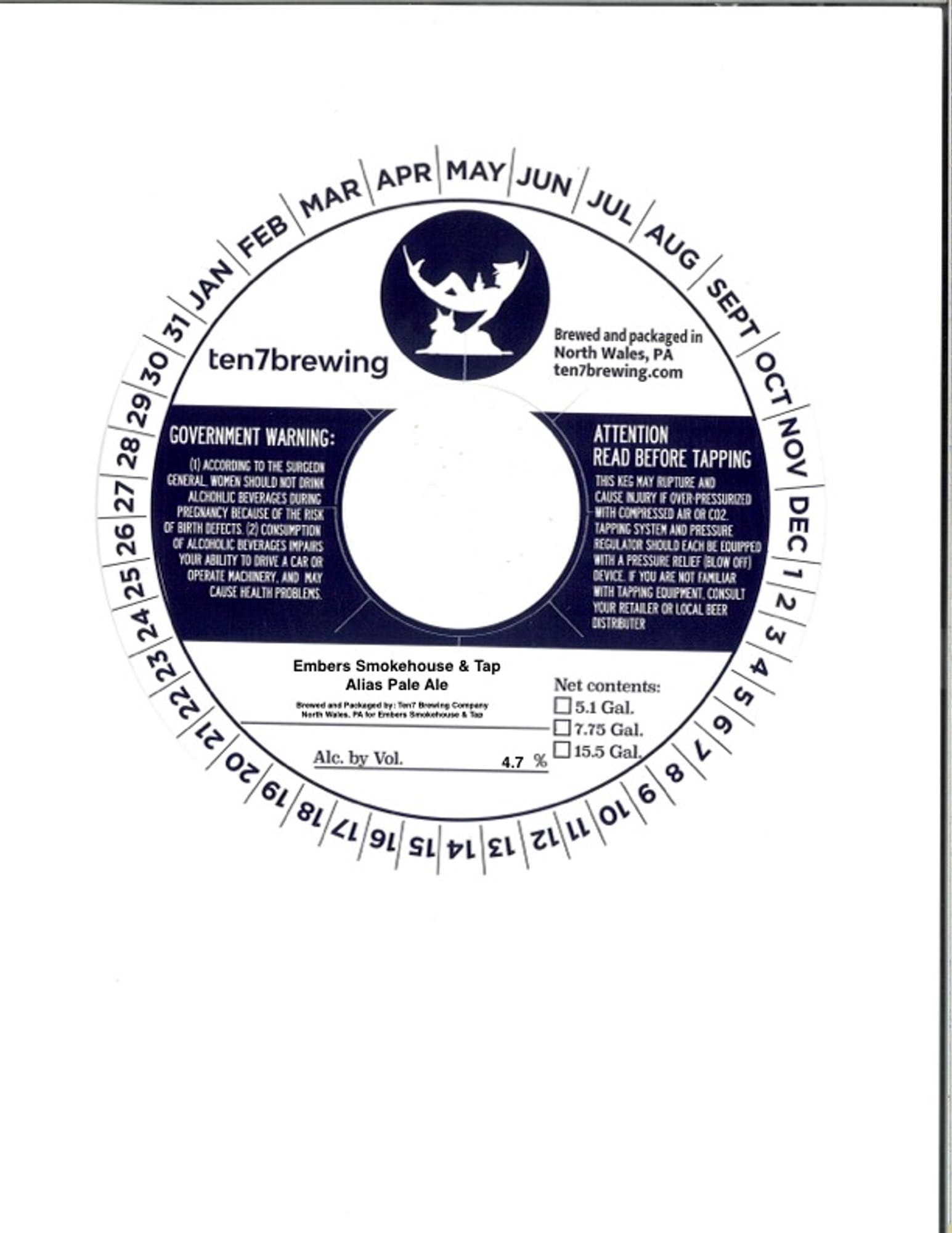 Embers Smokehouse & Tap by Ten7 Brewing Company - beer label