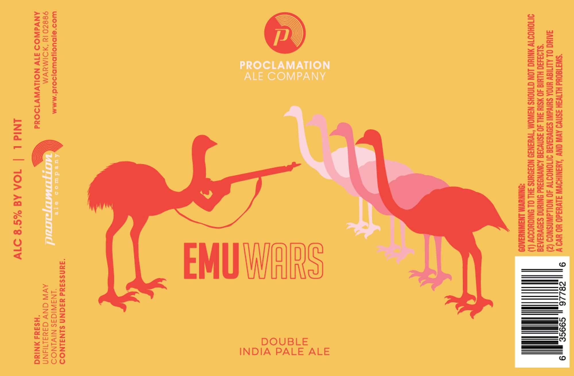 Emu Wars by Proclamation Ale Company - beer label