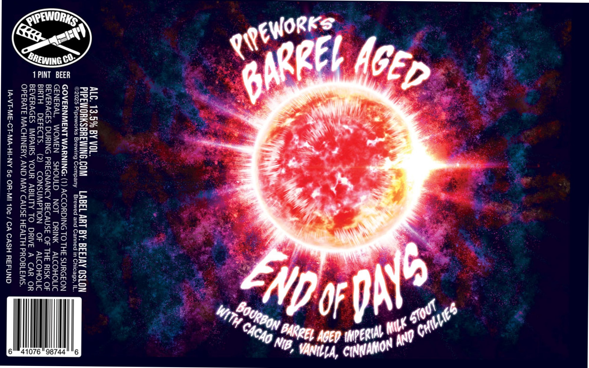End of Days by Pipeworks Brewing Co. - beer label