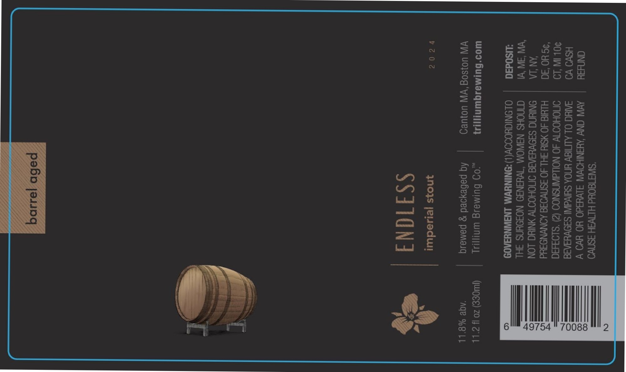 Endless Stout by Trillium Brewing Co. - beer label