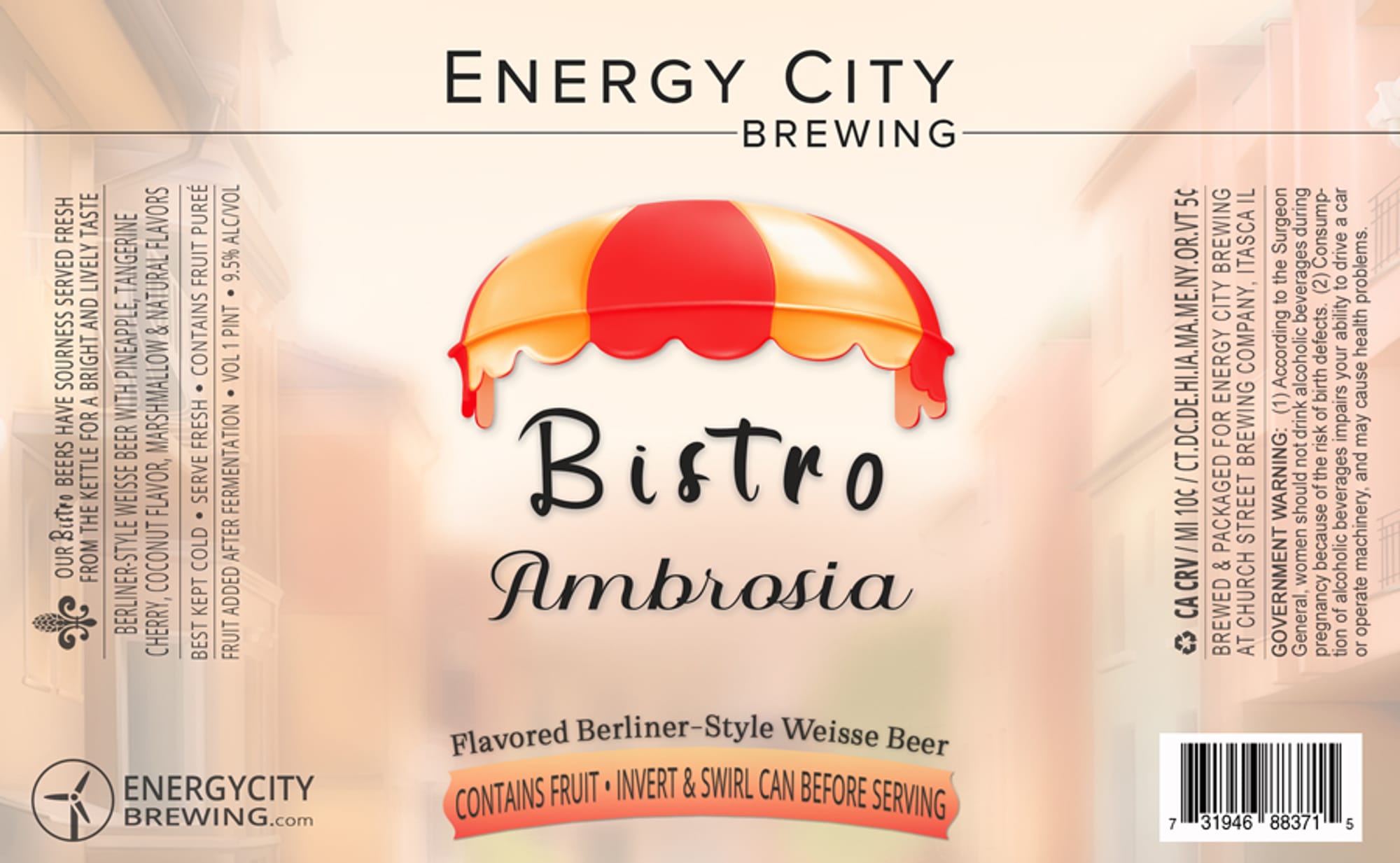 Bistro Ambrosia by Energy City Brewing - beer label