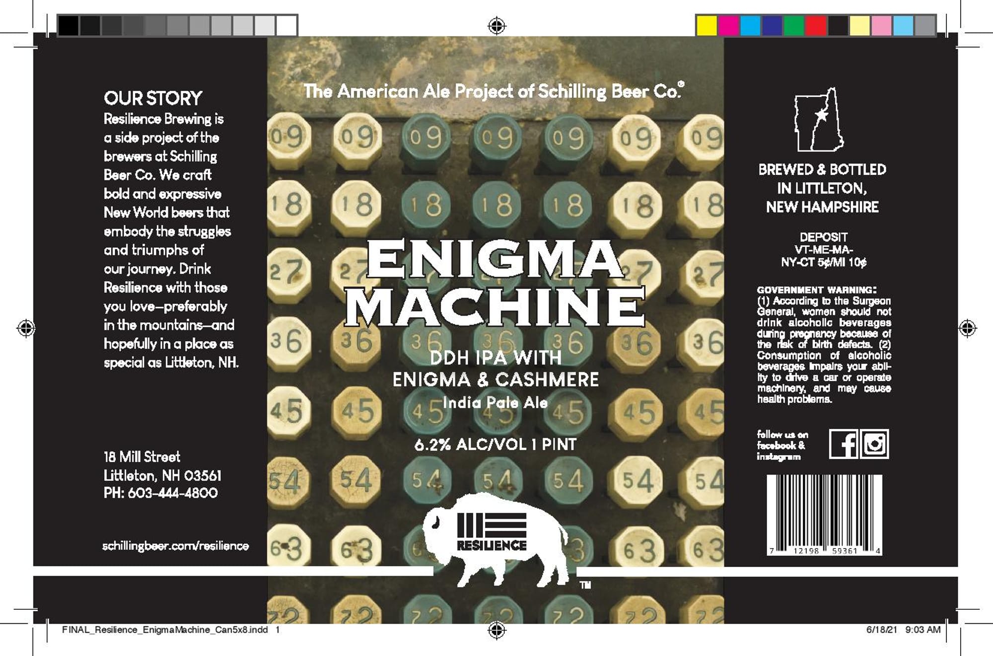 Enigma Machine by Schilling Beer Co. - beer label