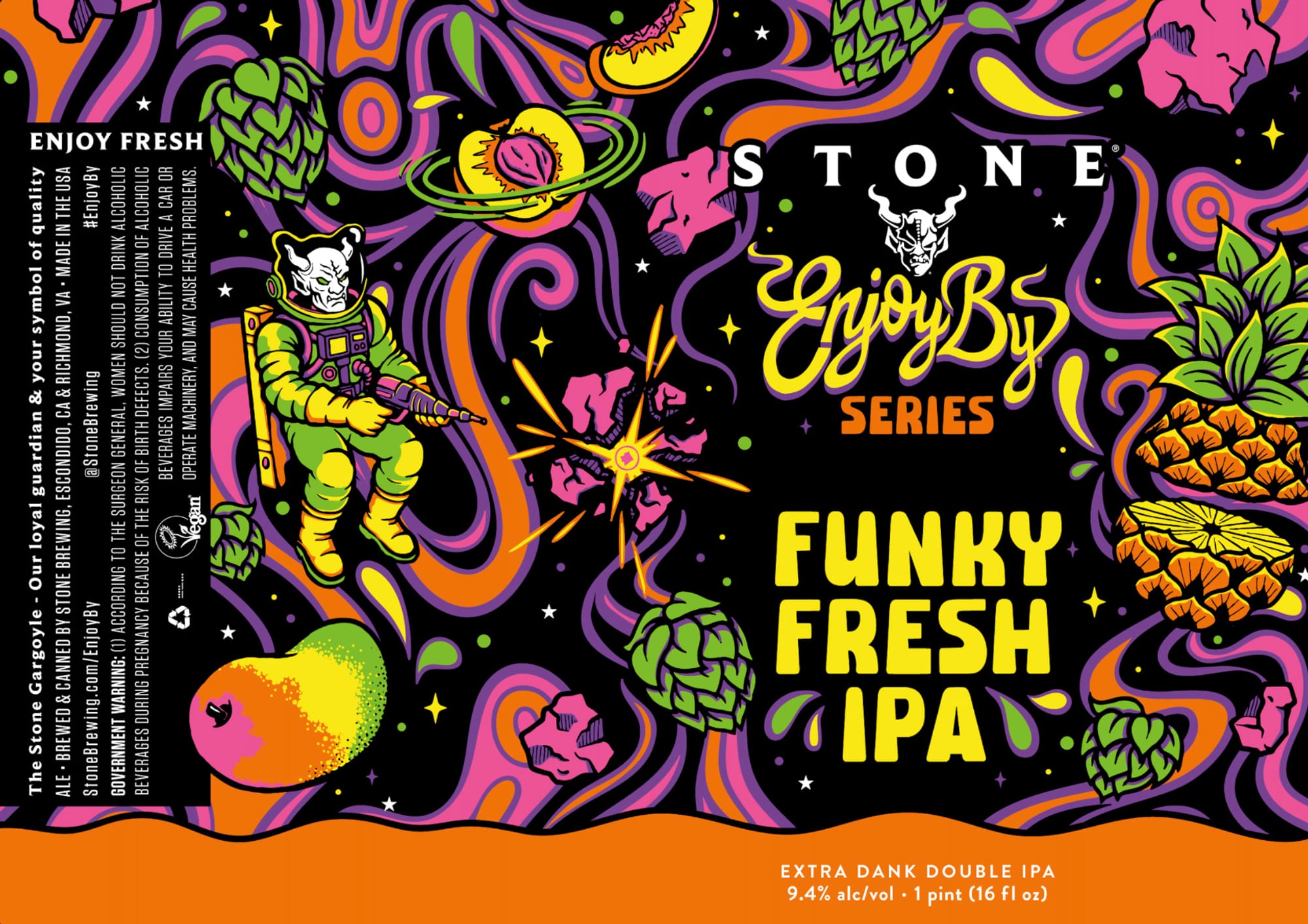 Enjoy By Funky Fresh IPA by Stone Brewing - beer label