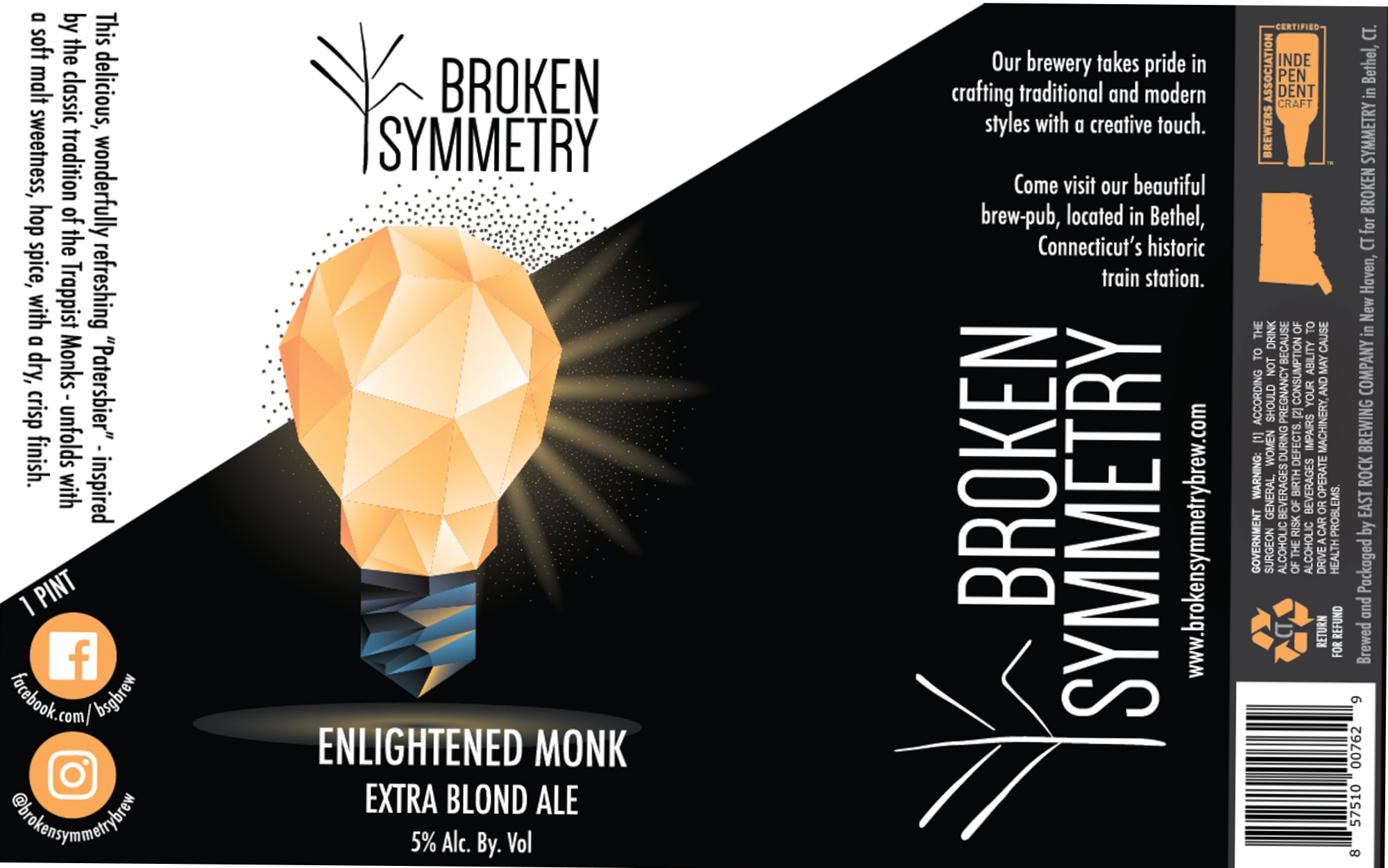 Enlightened Monk by Broken Symmetry Brew Co. - beer label