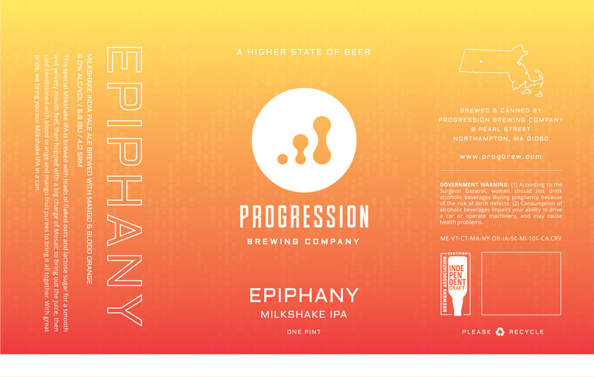 Epiphany Milkshake IPA by Progression Brewing Company - beer label