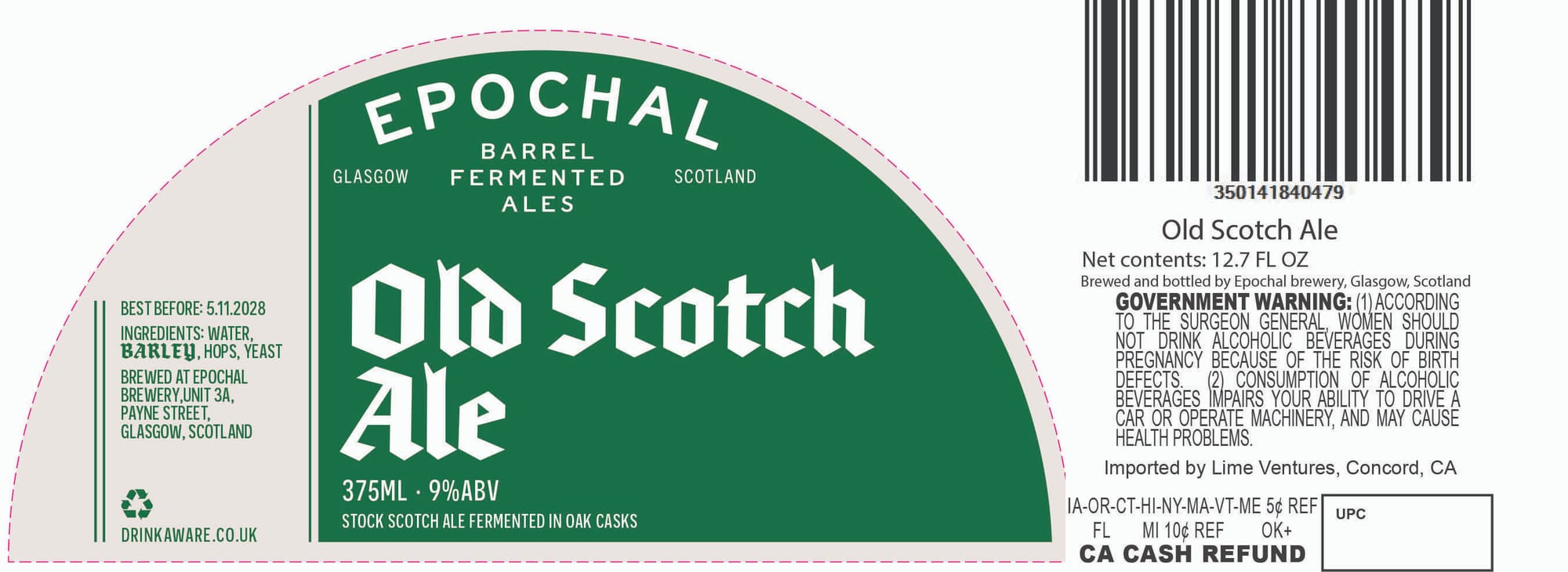 Old Scotch Ale by Epochal Brewery - beer label