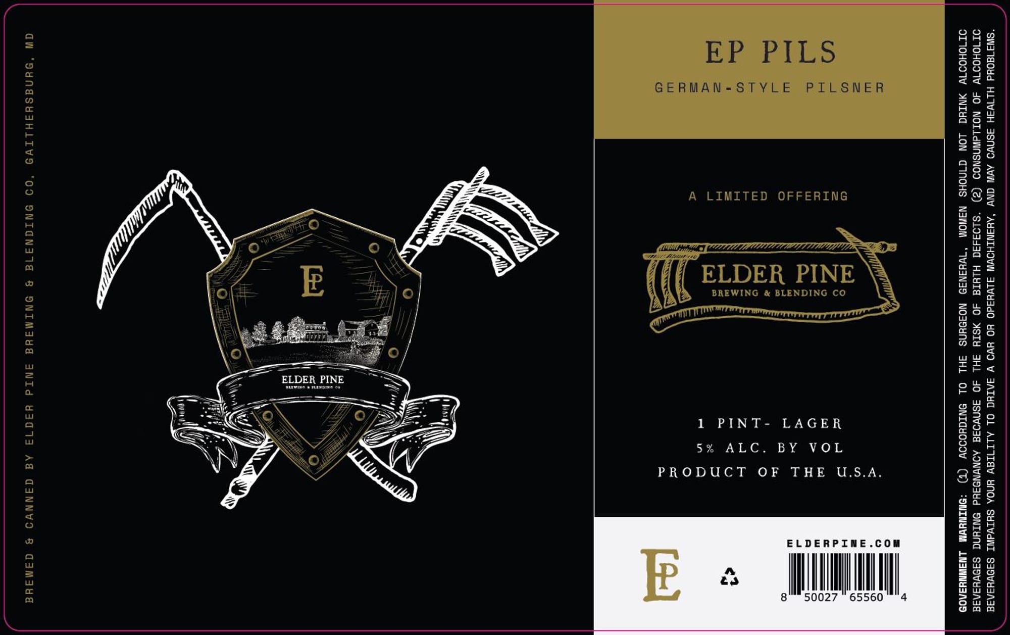 Elder Pine Pilsner by Elder Pine Brewing & Blending Co. - beer label