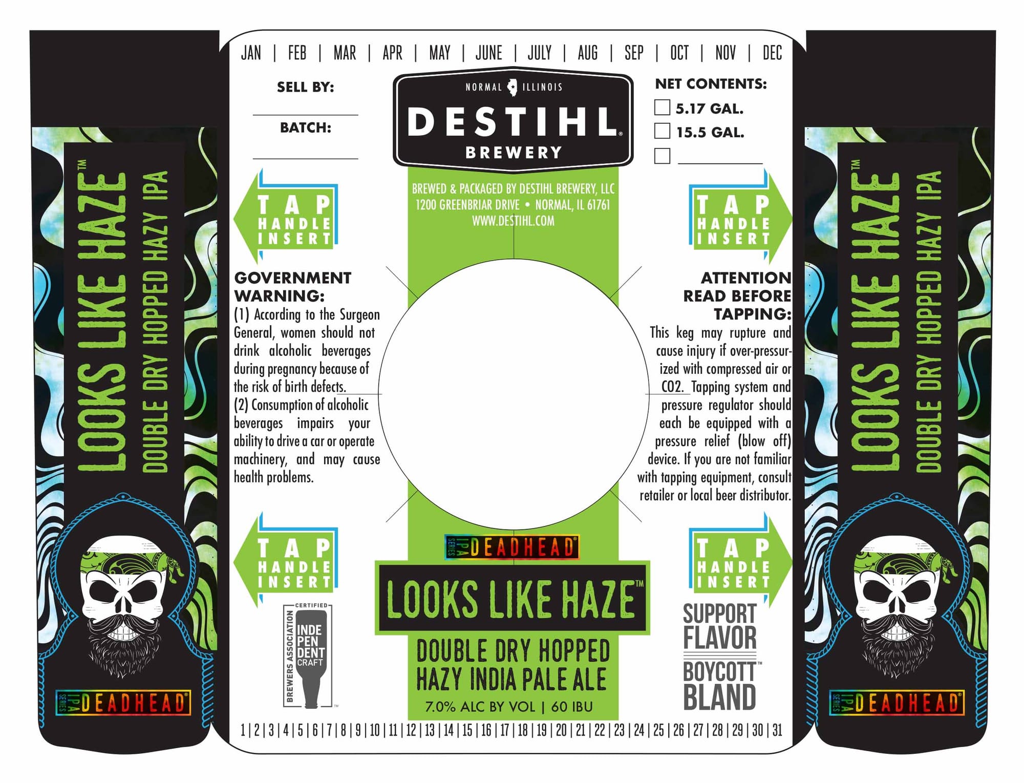Looks Like Haze Double Dry Hopped Hazy IPA by Destihl Brewery - beer label
