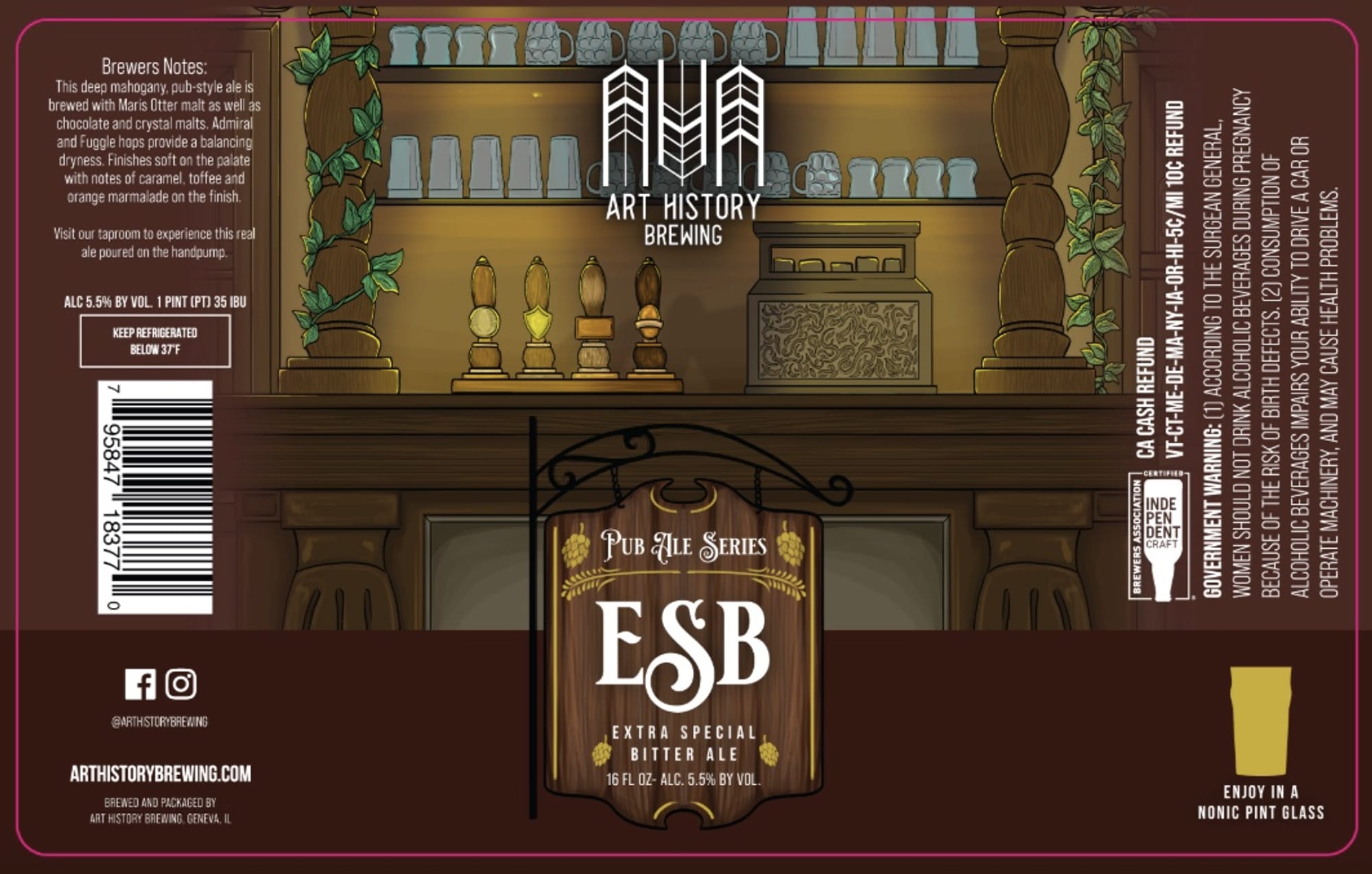 ESB by Art History Brewing - beer label