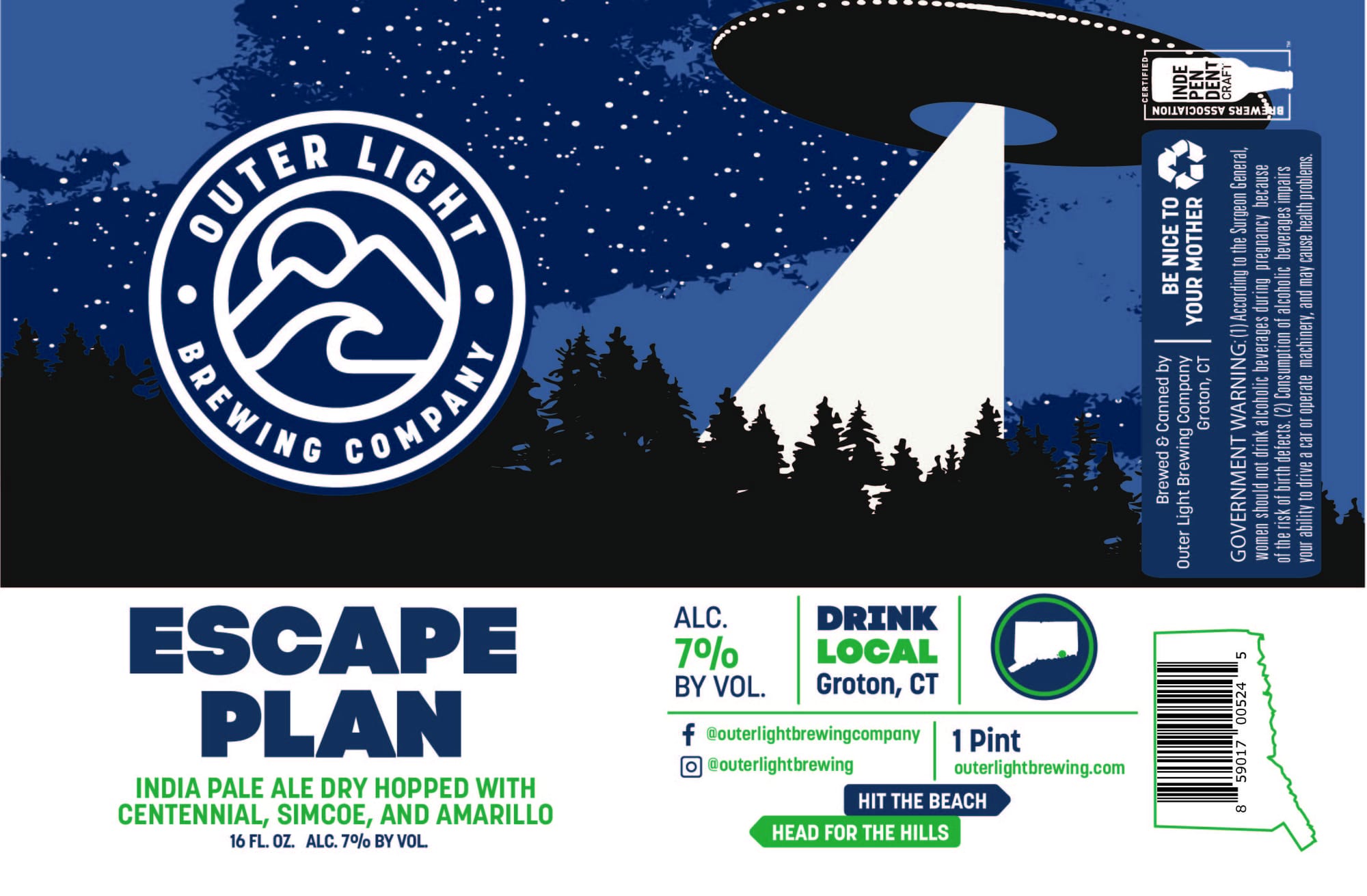 Escape Plan by Outer Light Brewing Company - beer label