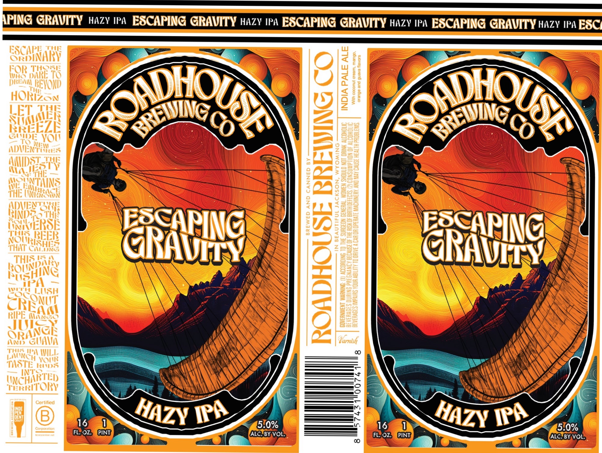 Escaping Gravity by Roadhouse Brewing Co. - beer label