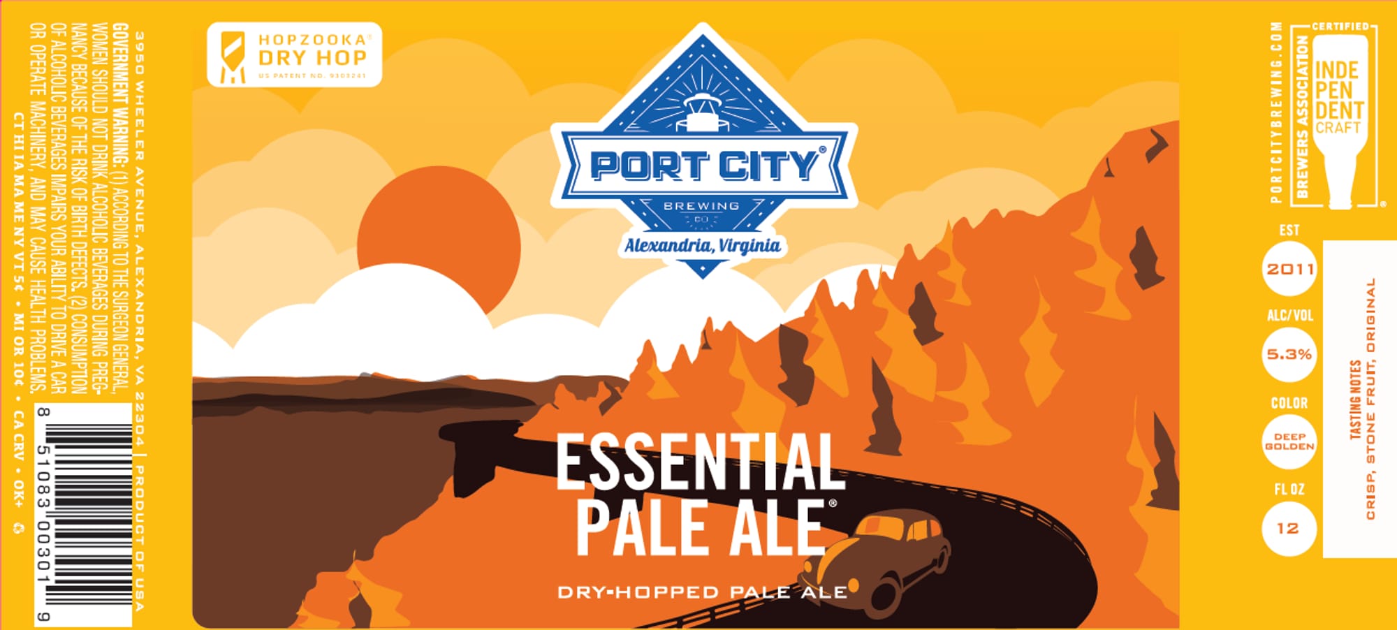 Essential Pale Ale by Port City Brewing - beer label
