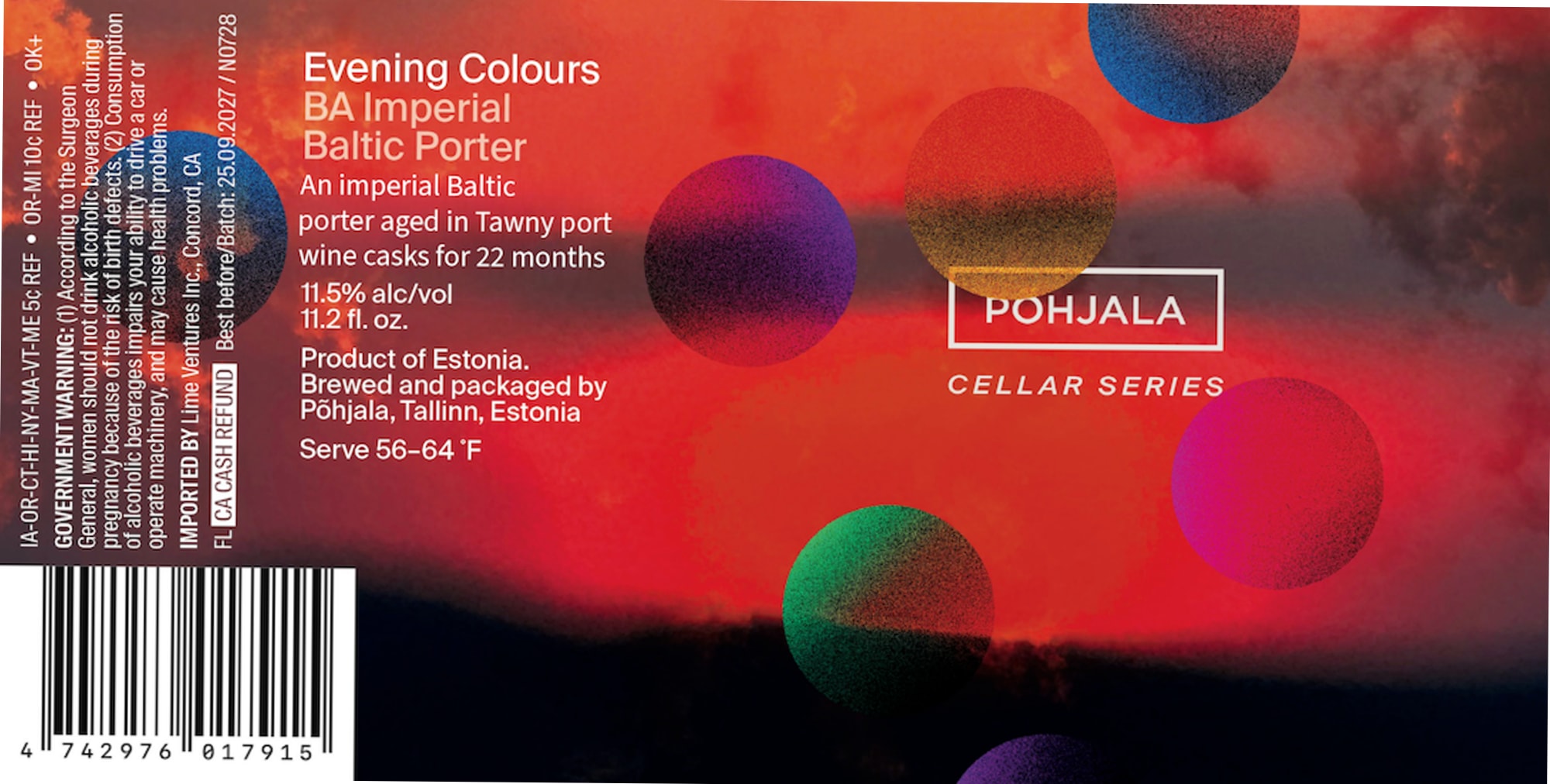 Evening Colours BA Imperial Baltic Porter by Pohjala - beer label