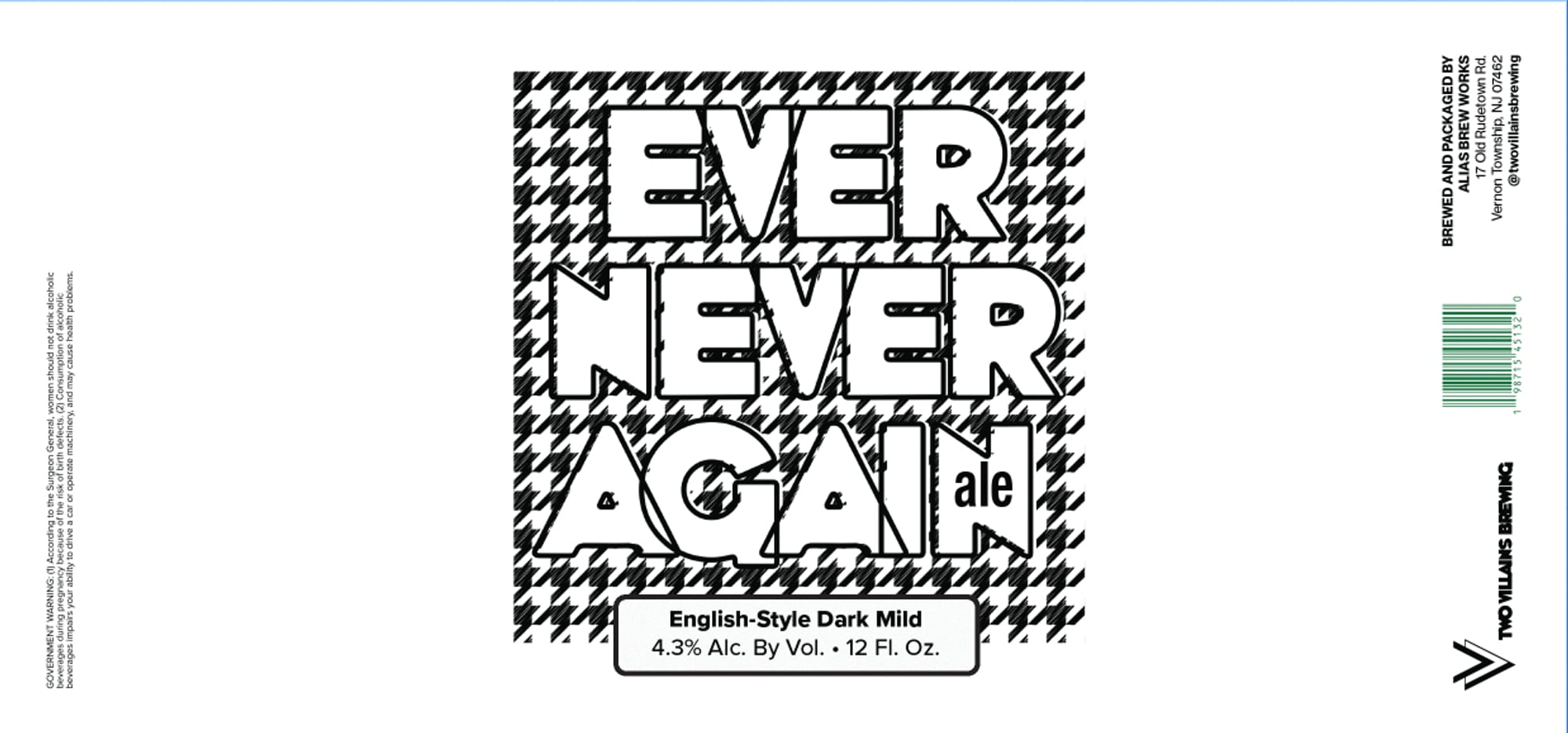 Ever Never by Two Villains Brewing - beer label