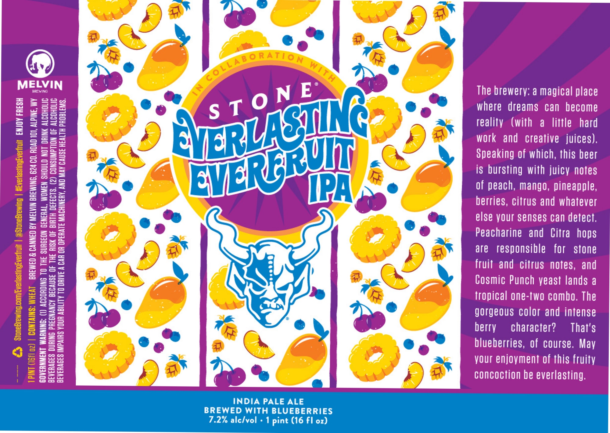 Everlasting Everfruit IPA by Melvin Brewing & Stone Brewing - beer label