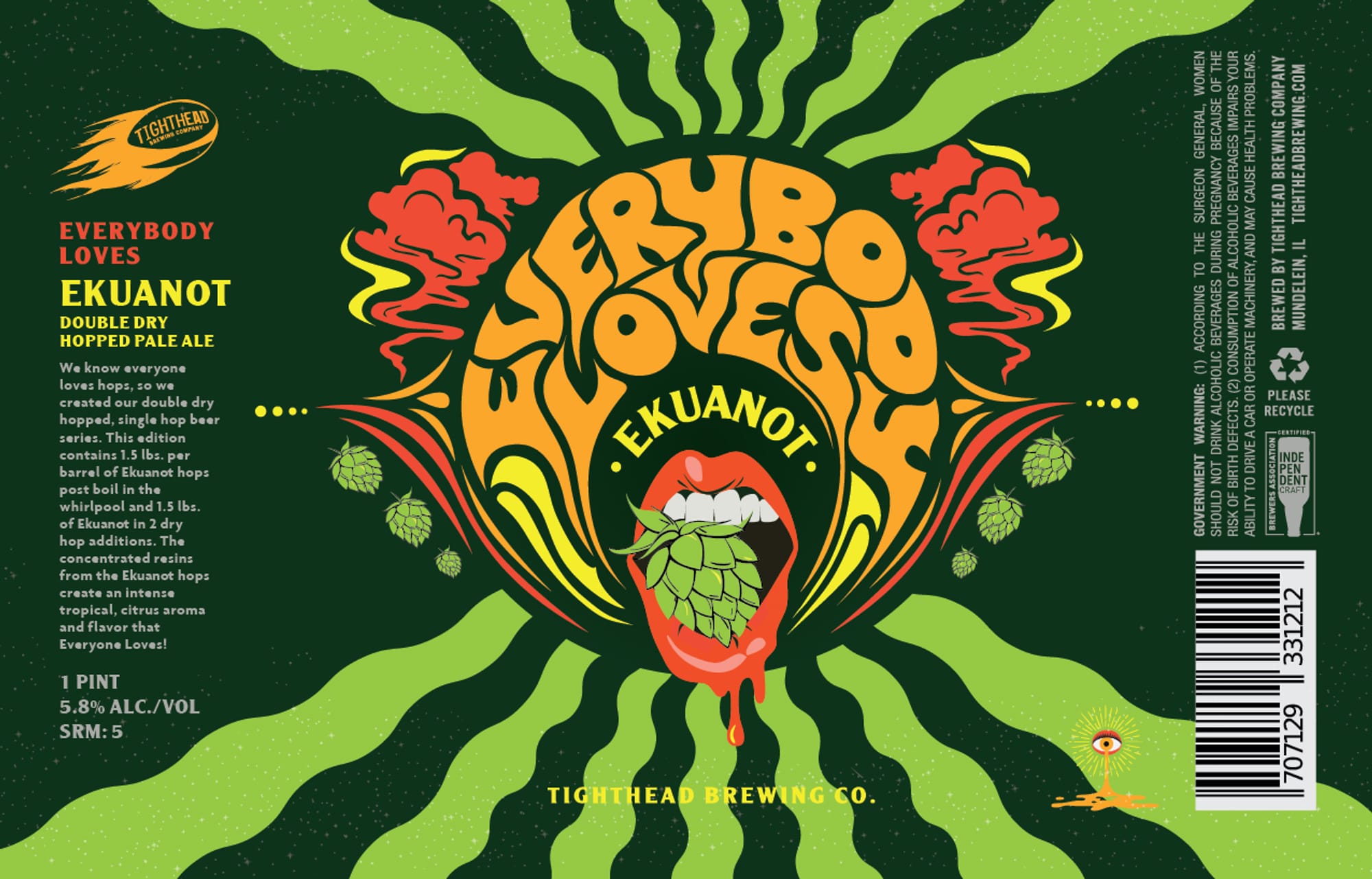 Everybody Loves Ekuanot by Tighthead Brewing Co. - beer label