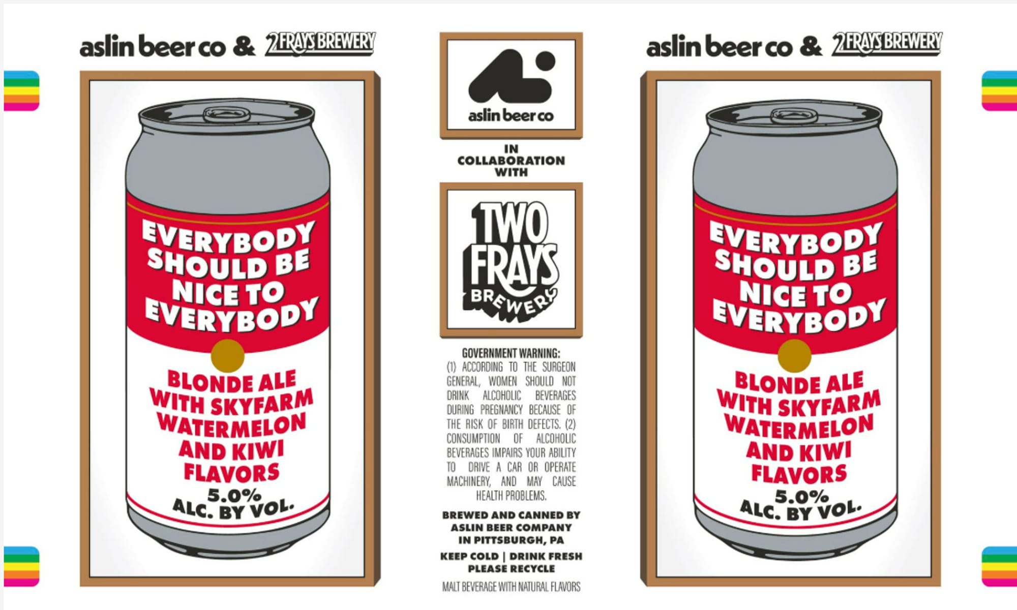 Everybody Should Be Nice To Everybody by Aslin Beer Co. & Two Frays Brewery - beer label
