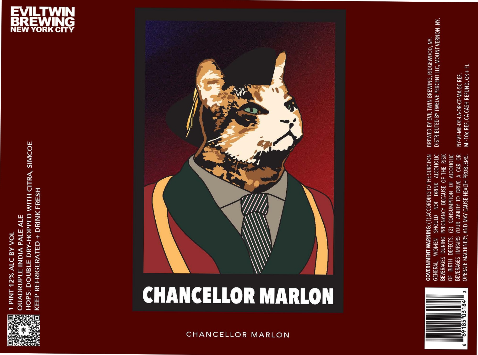 Chancellor Marlon by Evil Twin Brewing - beer label