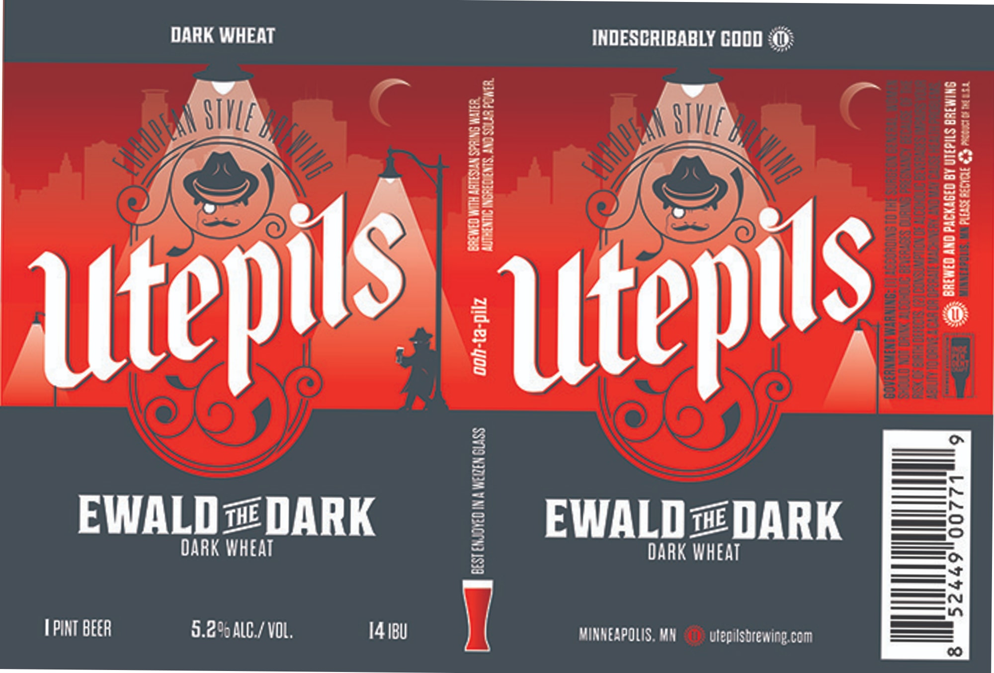 Ewald the Dark by Utepils Brewing - beer label