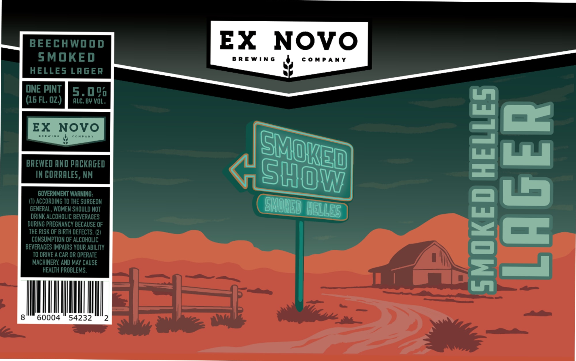 Ex Novo Smoked Helles Lager by Ex Novo Brewing Company - beer label