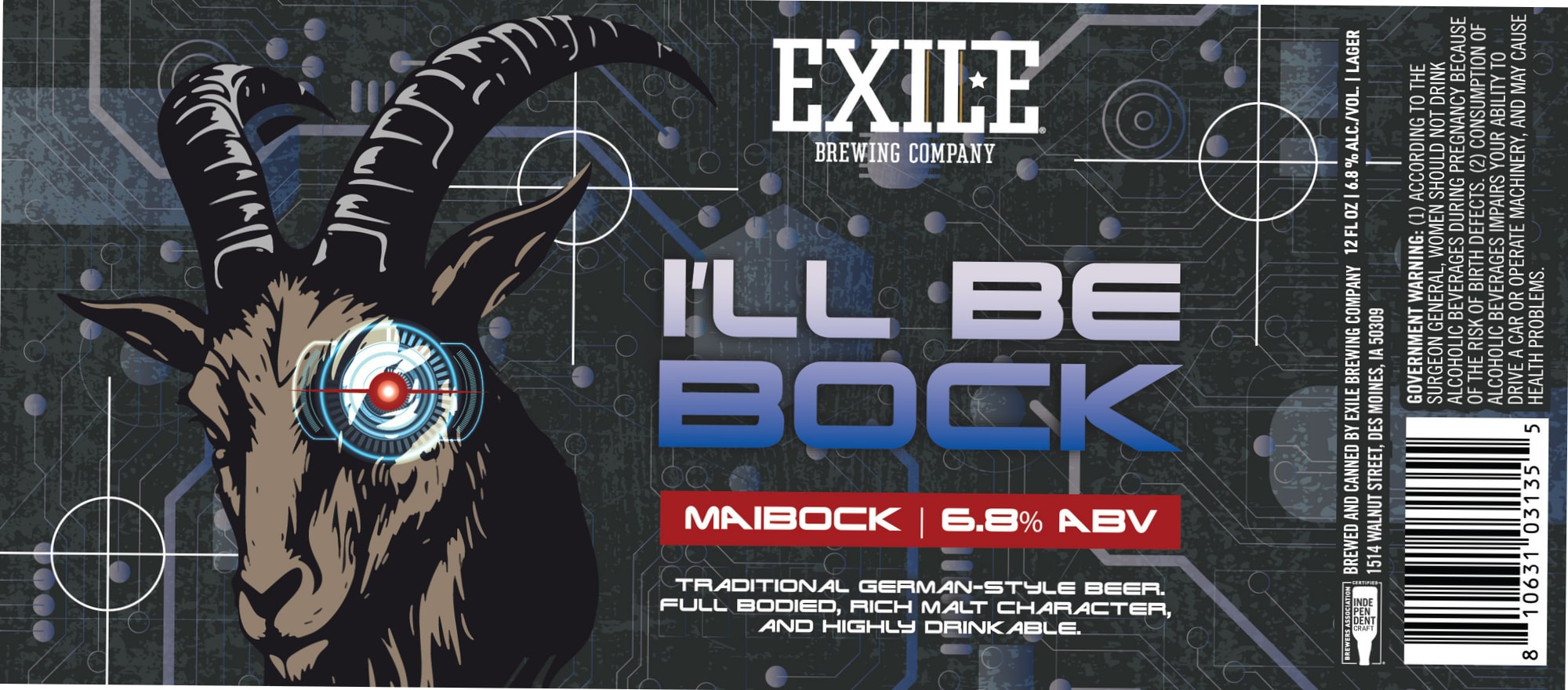 I’ll Be Bock by Exile Brewing Company - beer label