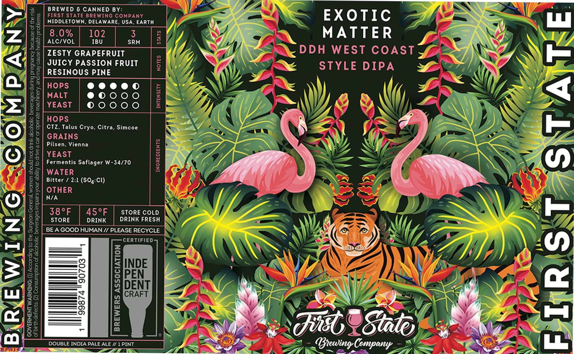 Exotic Matter by First State Brewing Company - beer label