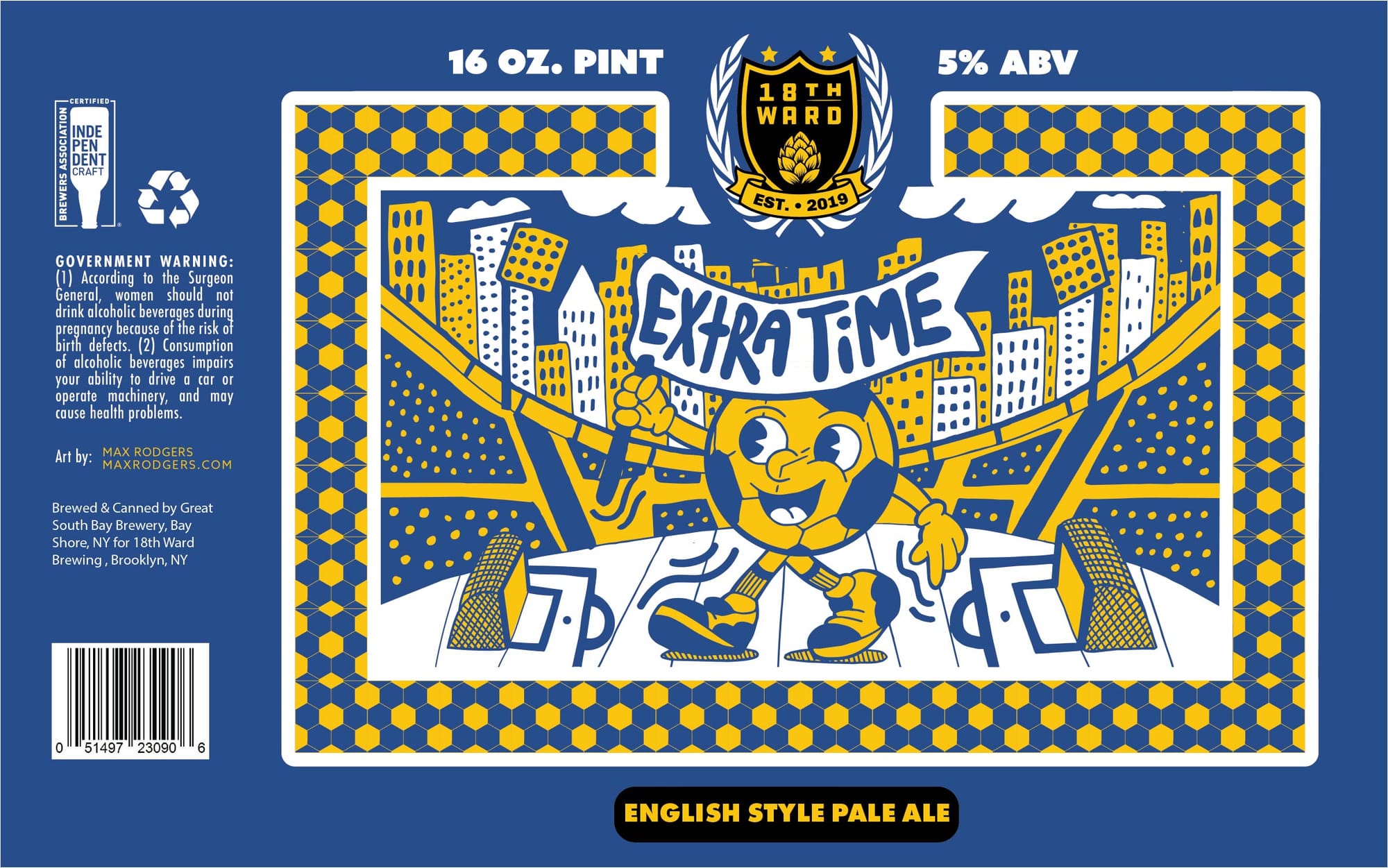 Extra Time by 18th Ward Brewing - beer label