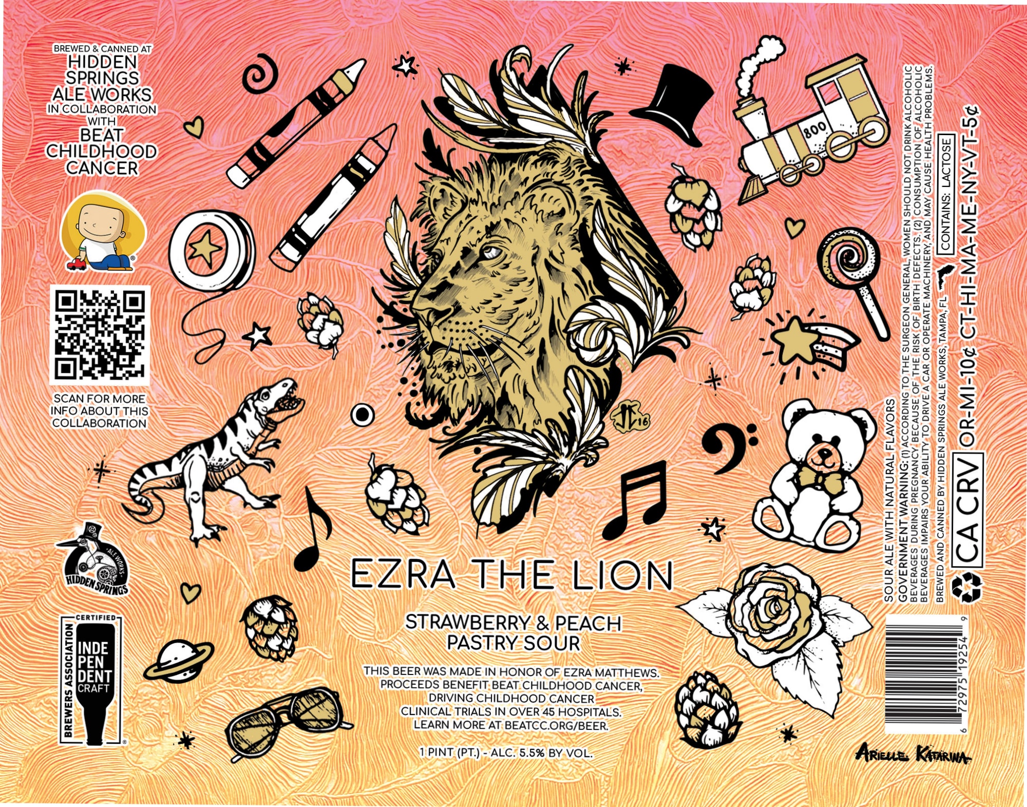 Ezra The Lion by Hidden Springs Ale Works - beer label