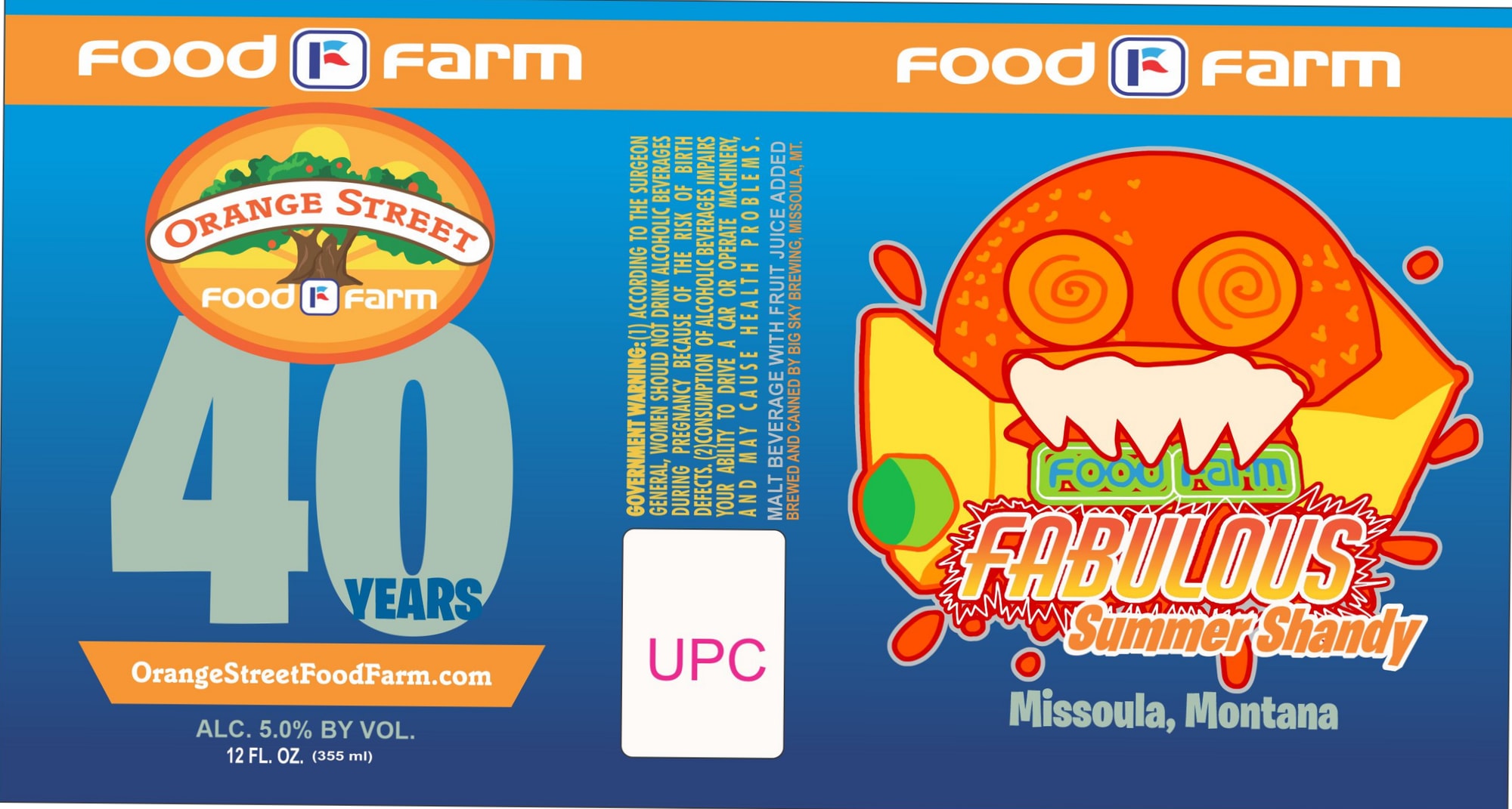 Fabulous Summer Shandy by Orange Street Food Farm - beer label