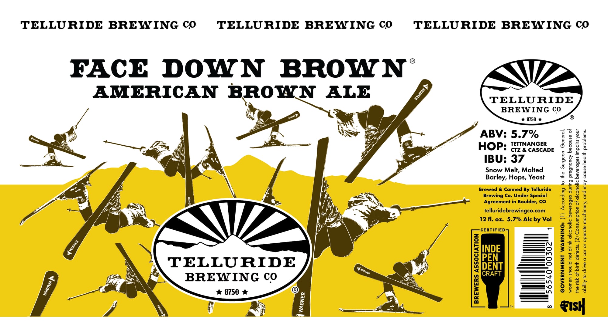 Face Down Brown by Telluride Brewing Co - beer label