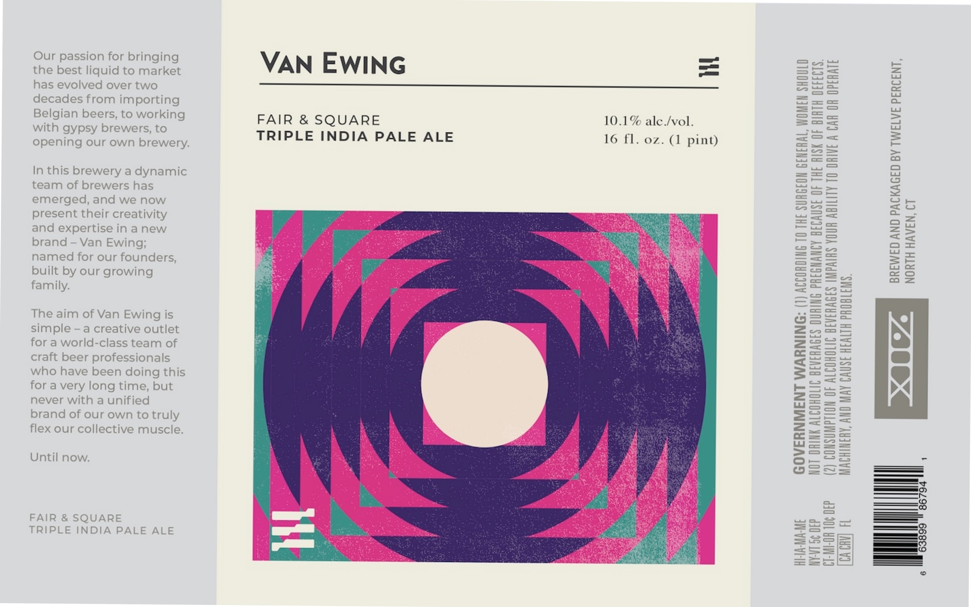 Fair & Square Triple India Pale Ale by Van Ewing - beer label