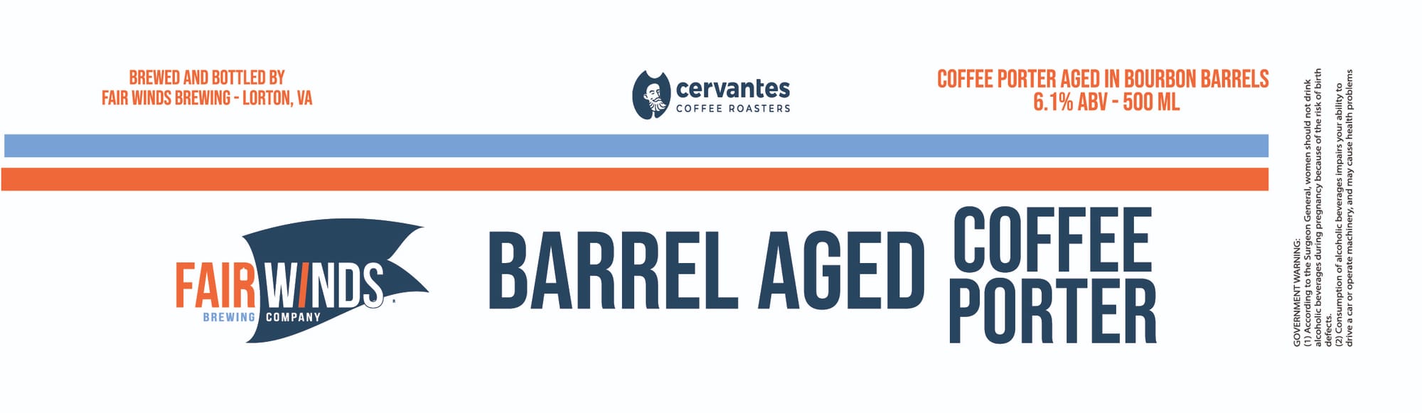 Cervantes Coffee Porter by Fair Winds Brewing - beer label