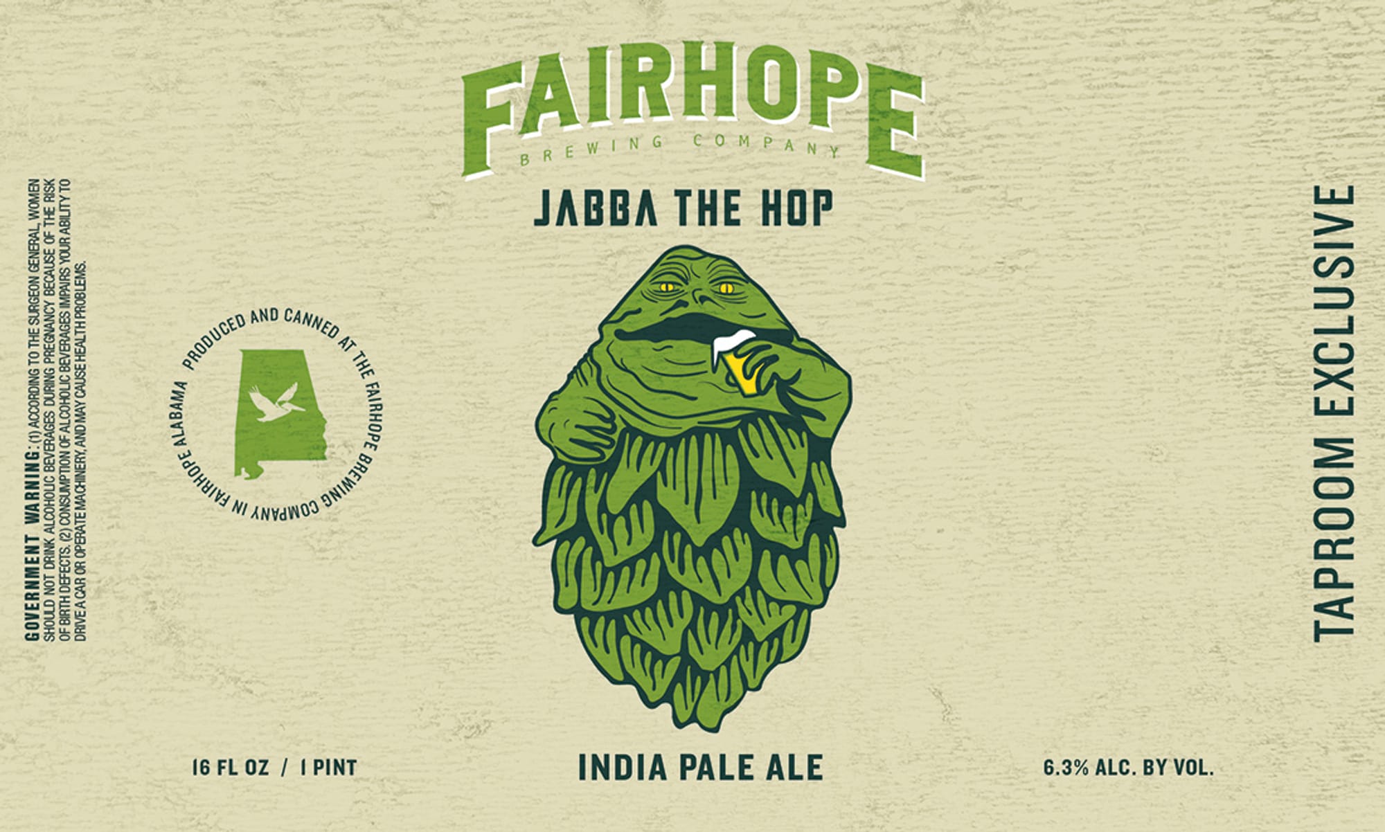 Jabba the Hop by Fairhope Brewing Company - beer label