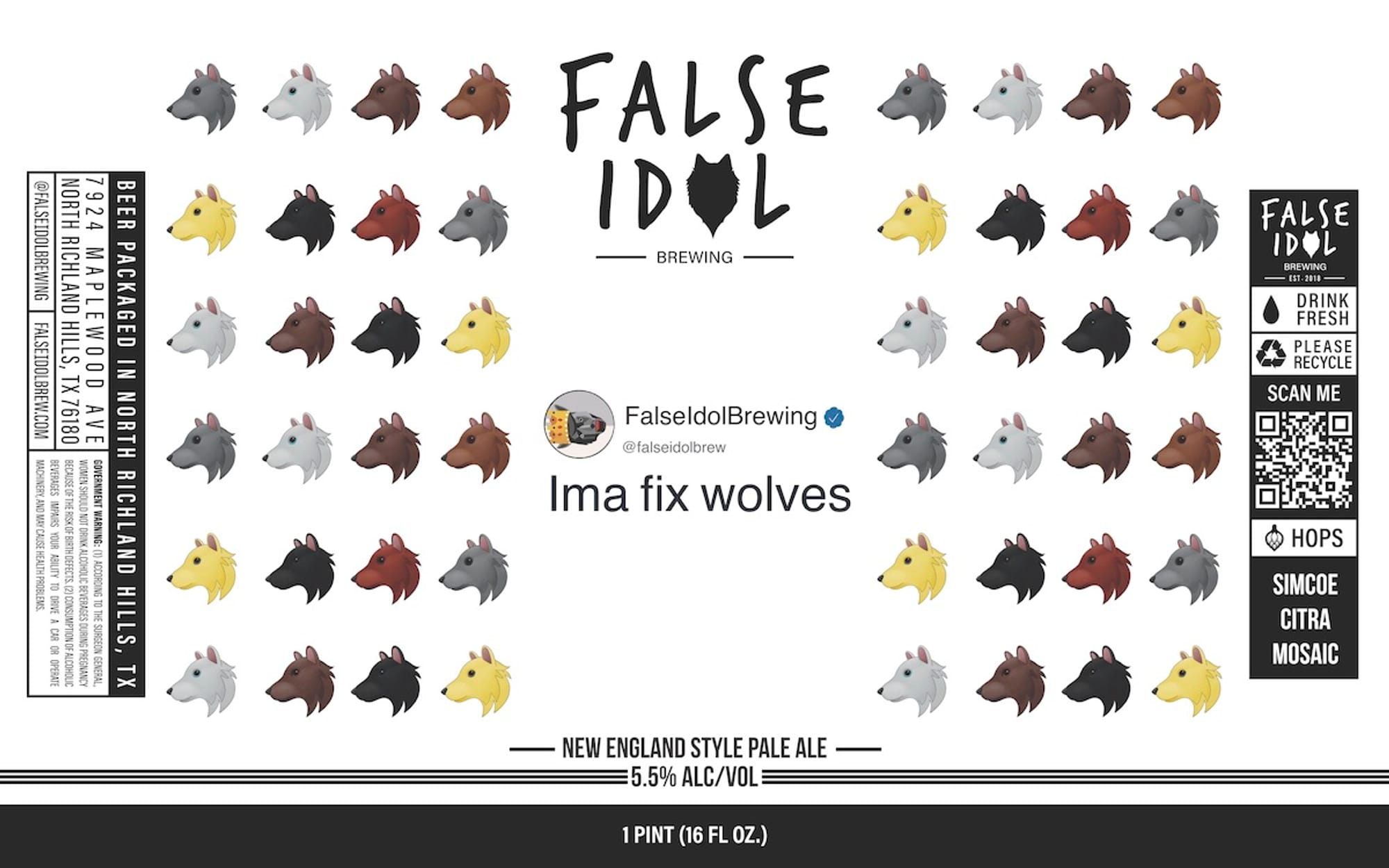 Ima fix wolves by False Idol Brewing - beer label